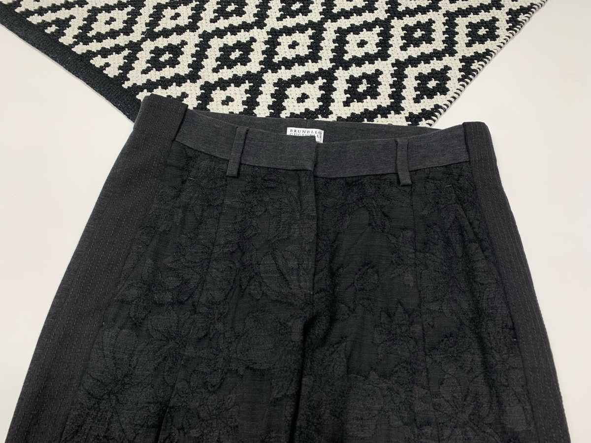 Brunello Cucinelli Brunello Cucinelli Women’s Pants Lana Wool Flower Embroidery Size 26" / US 2 / IT 38 - 5 Thumbnail