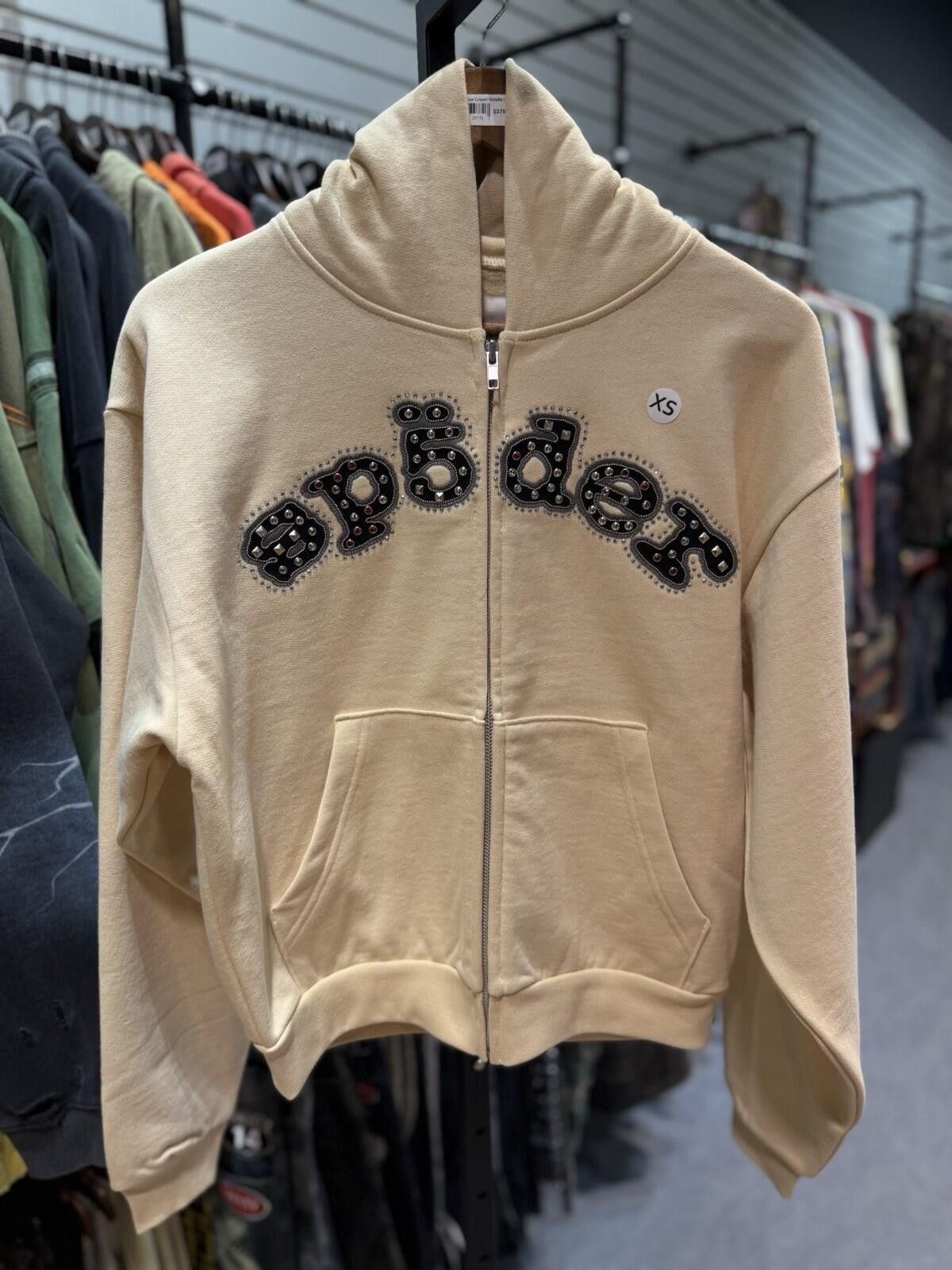 Sp5der Sp5der Cream Stone Zip Up Hoodie Size (XS) 2026 Size US XS / EU 42 / 0 - 5 Thumbnail
