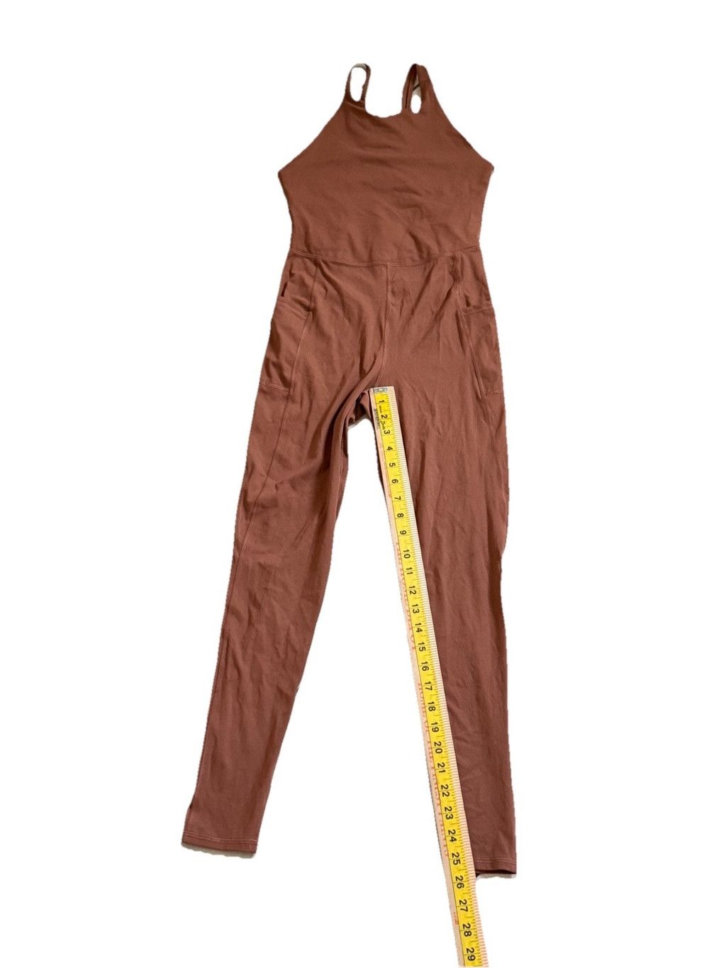 Free People FREE PEOPLE MOVEMENT HIGH NECK JUMPSUIT BODYSUIT BROWN SZ XS Size 26" / US 2 / IT 38 - 6 Thumbnail