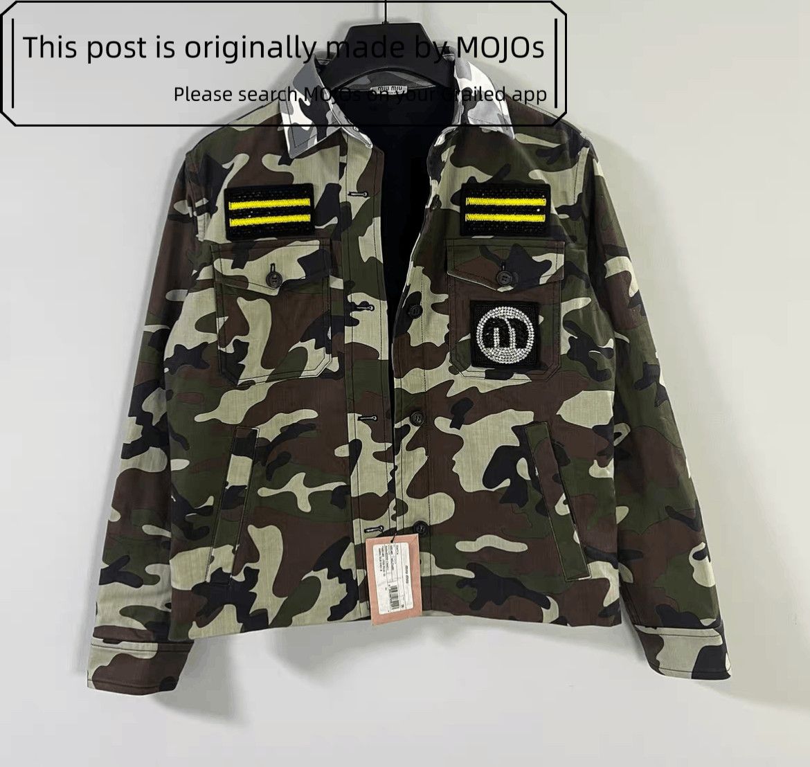 Miu Miu Sz 38 Miu Miu Camo Military Patch Shirt Jacket mojos18321015 Size US S / EU 44-46 / 1 - 1 Thumbnail