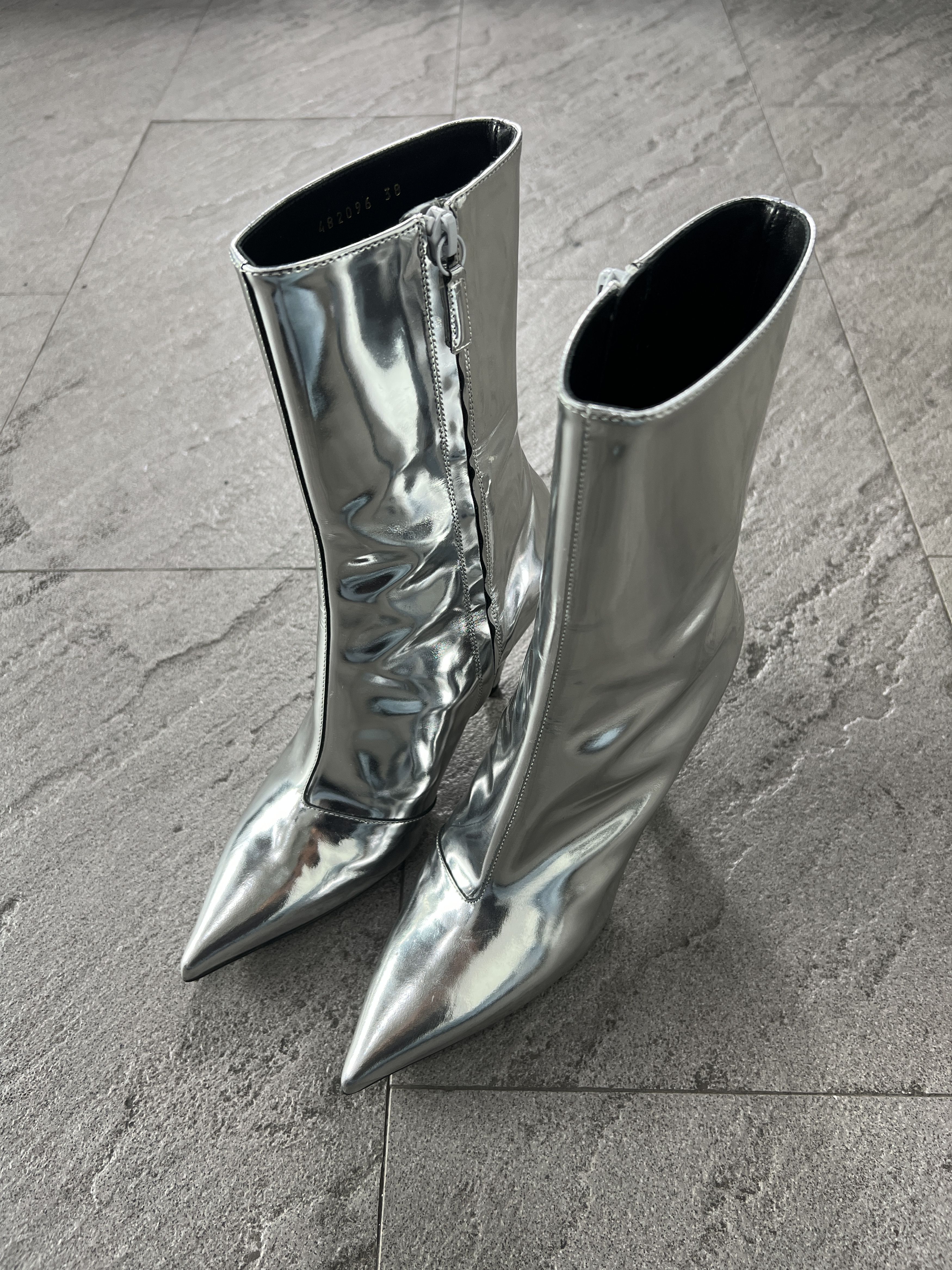 Balenciaga Balenciaga Knife boots in metallic silver EU38 Rare Find Size US 8 / IT 38 - 3 Thumbnail