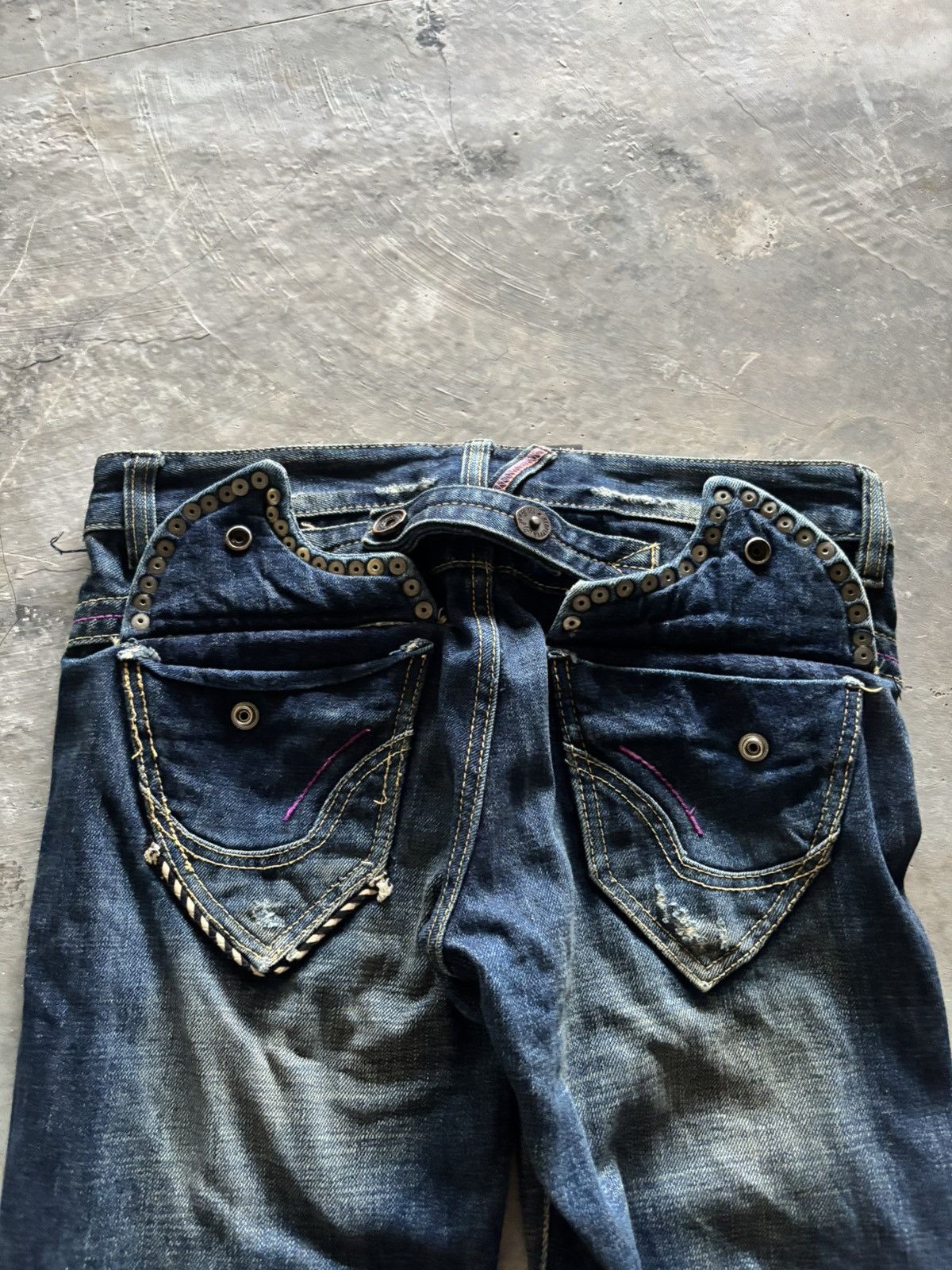If Six Was Nine RED PEPPER JEANS leopard fur backpocket wing punk grunge Size US 32 / EU 48 - 19 Thumbnail