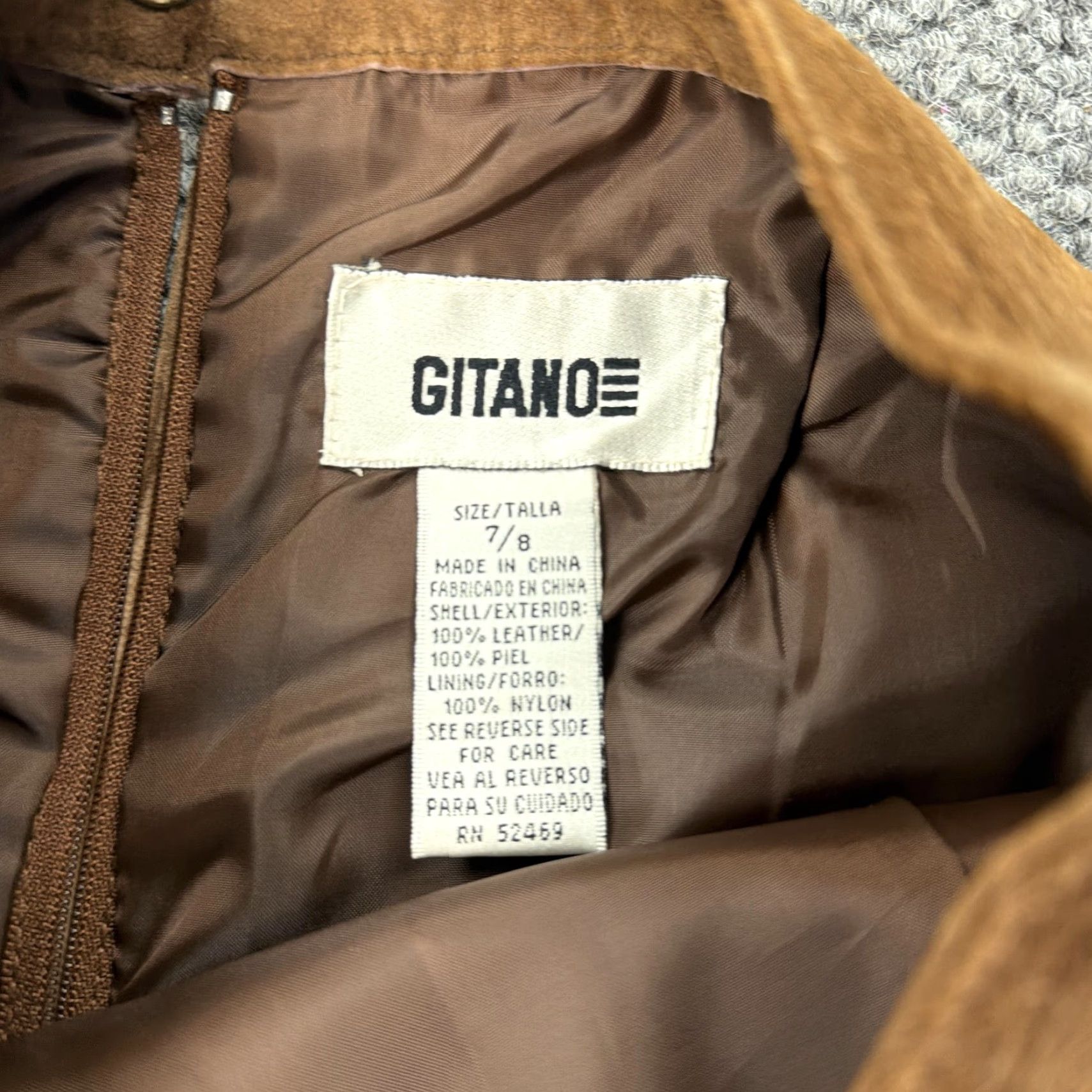 Vintage Gitano Skirt Womens 7/8 Brown Leather Suede Pencil Knee Length Lined High Waist Size 28" / US 6 / IT 42 - 3 Thumbnail