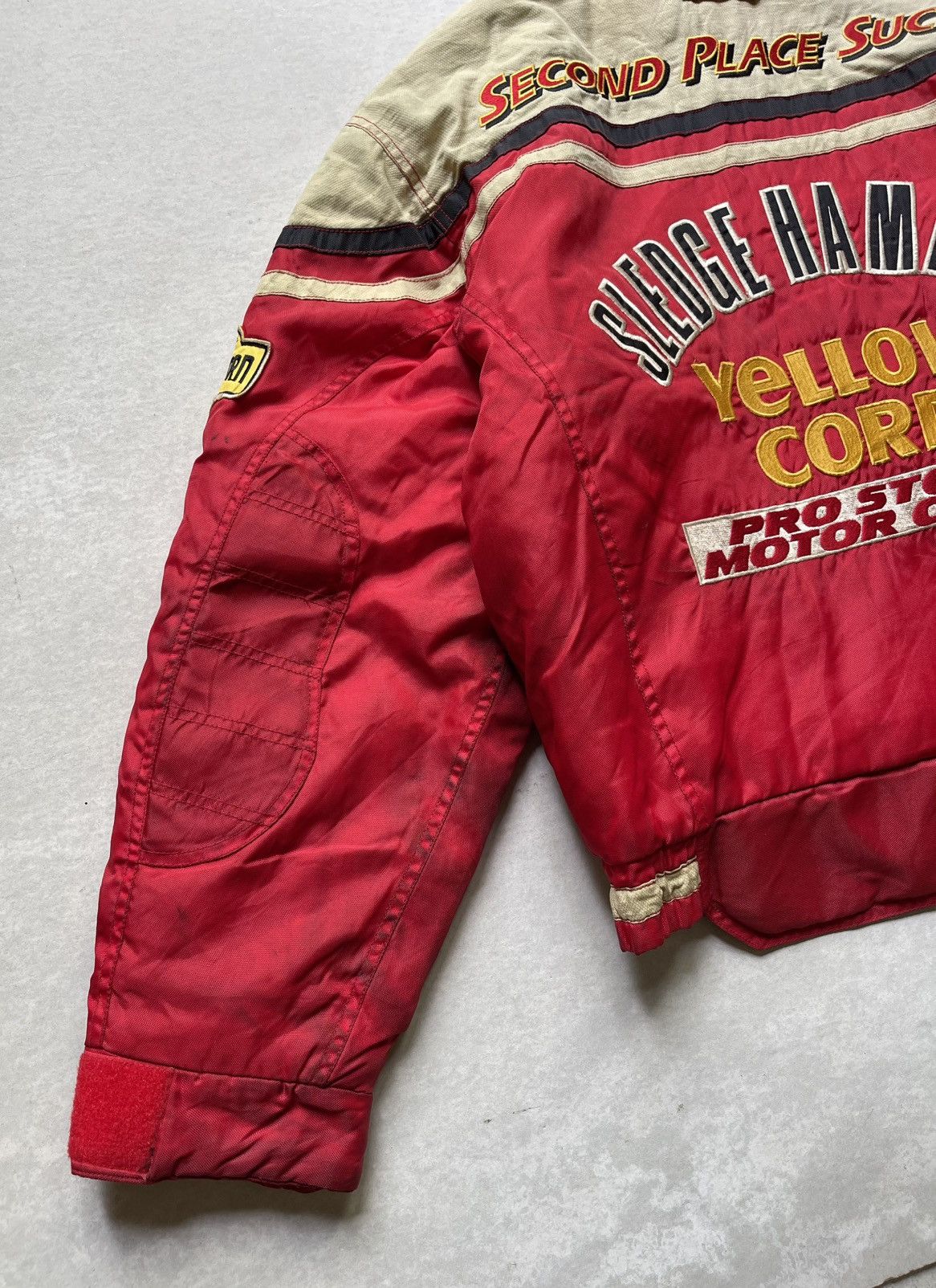 YELLOW CORN 🔥Vtg Yellow Corn Full Patches Nascar Racing Bomber Jacket Size US L / EU 52-54 / 3 - 9 Thumbnail