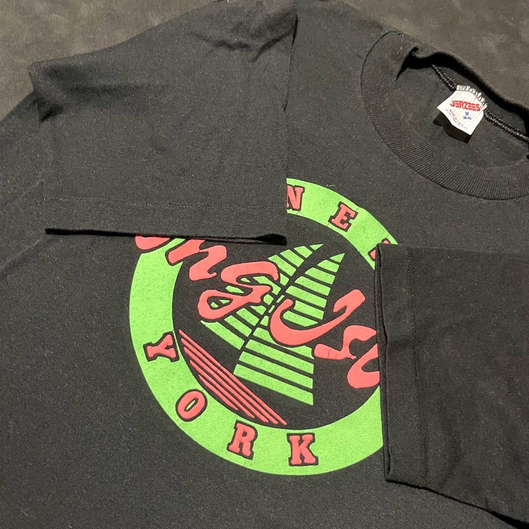 Vintage New York Shirt Adult Medium Black Graphic Print Nathans Hotdogs Coney Island Beach Usa 70s Mens, Men's — image 4 of 6