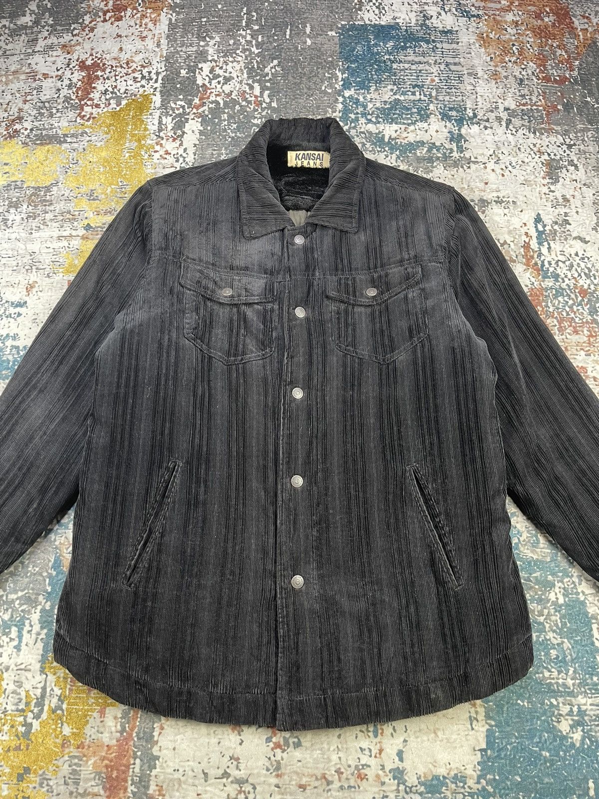 Kansai Yamamoto Kansai Jeans Vertical Striped Corduroy Jackets Size US M / EU 48-50 / 2 - 4 Thumbnail