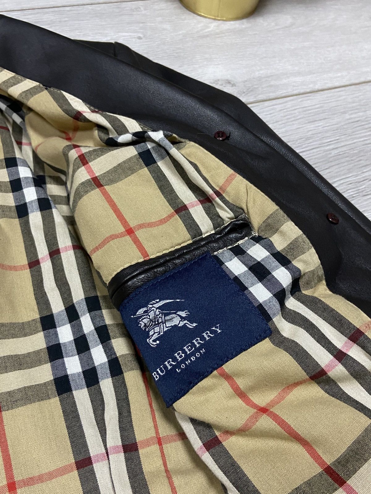 Burberry Burberry leather jacket nova check zip wool Size L / US 10 / IT 46 - 10 Thumbnail