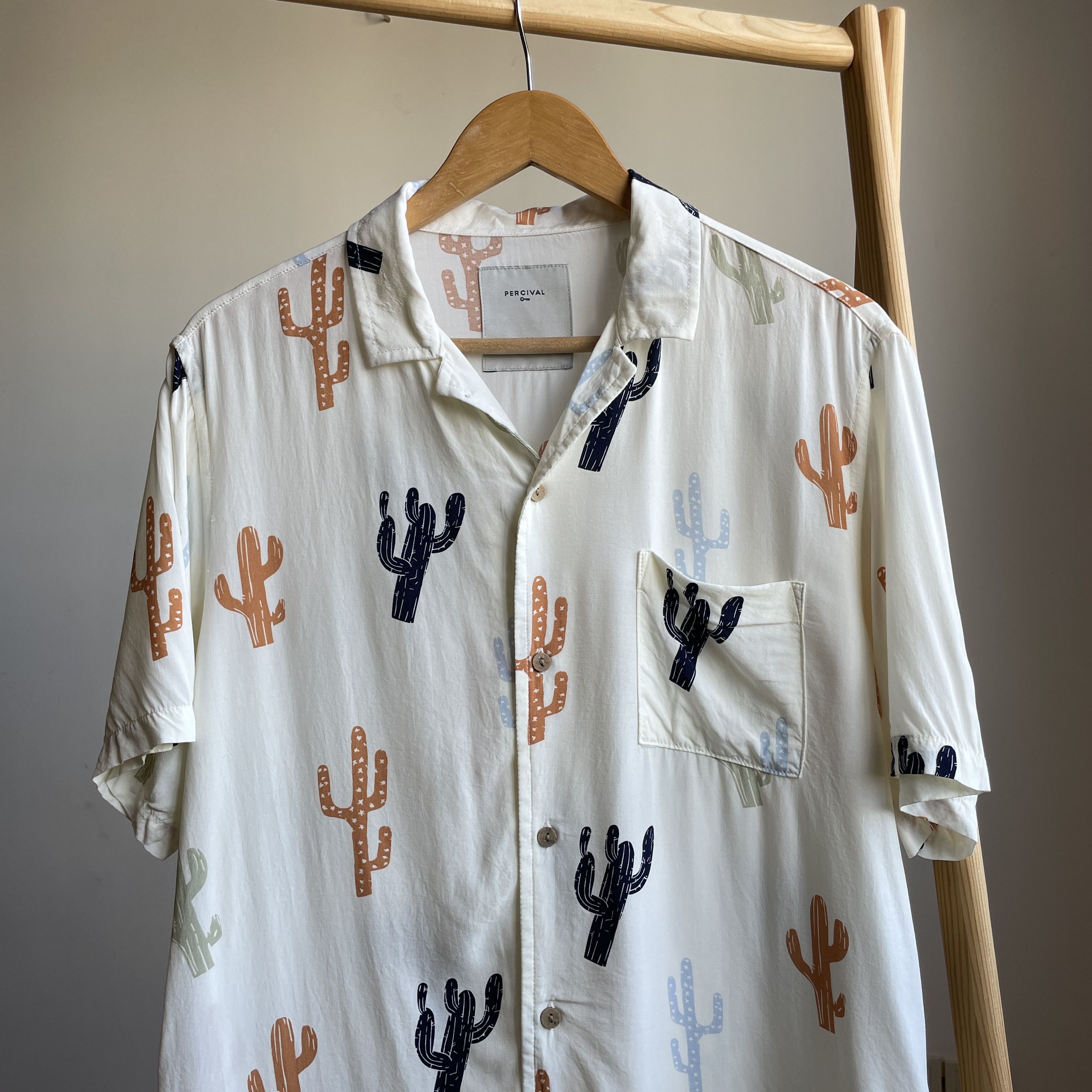 Percival Percival Cactus Print Camp Collar Shirt Size M Size US M / EU 48-50 / 2 - 3 Thumbnail