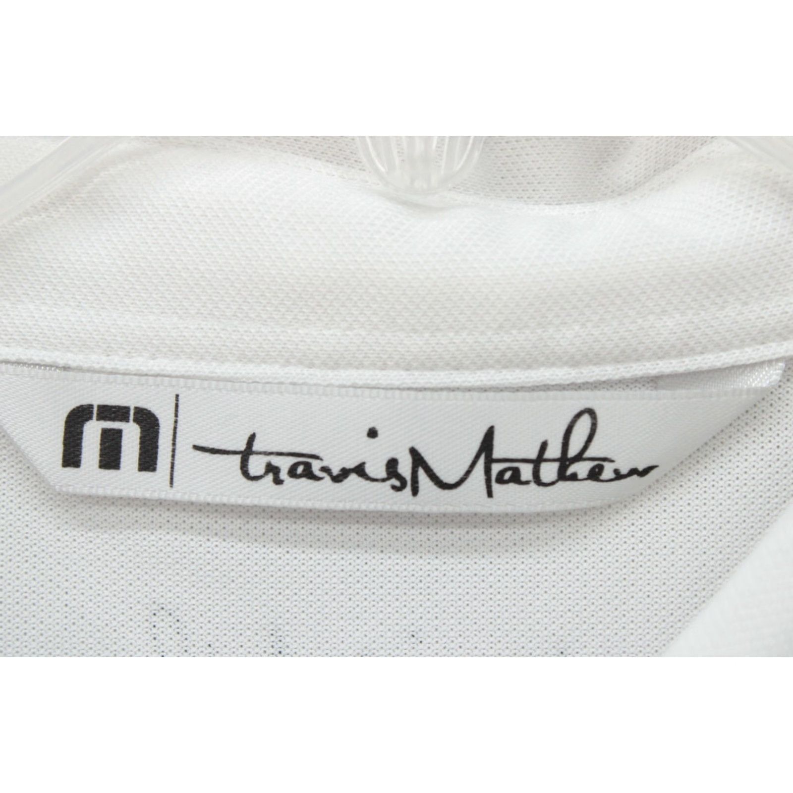 TravisMathew Travis Mathew Polo Shirt Men’s Large White Striped Golf Casual Short Sleeve Size US L / EU 52-54 / 3 - 4 Thumbnail