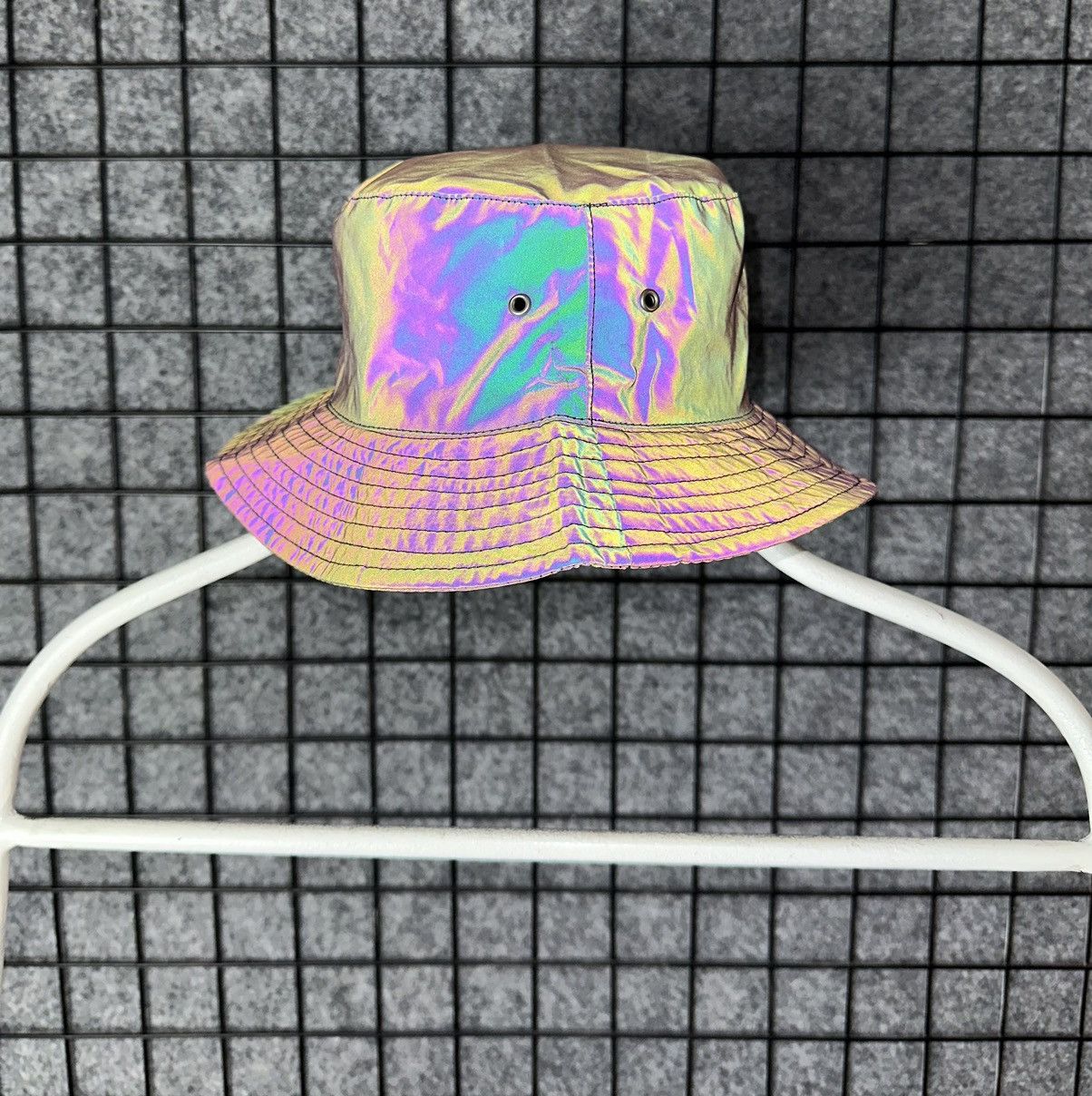 Japanese Brand Primark Rainbow Reflective Trippy Rave Bucket Hat Size OS Size ONE SIZE - 2 Thumbnail