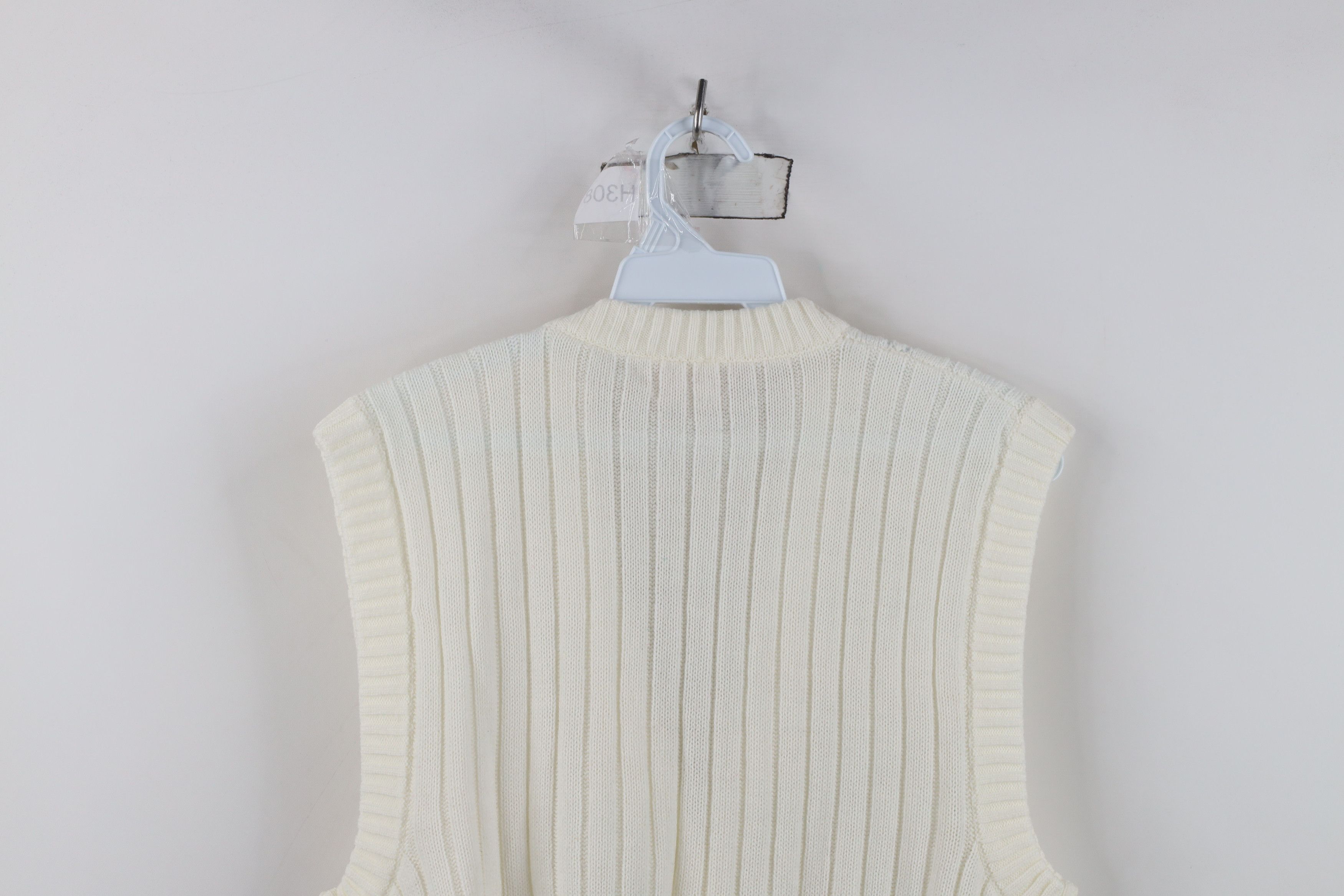 Vintage Vintage 70s Streetwear Cable Knit Cardigan Sweater Vest Size L / US 10 / IT 46 - 10 Thumbnail