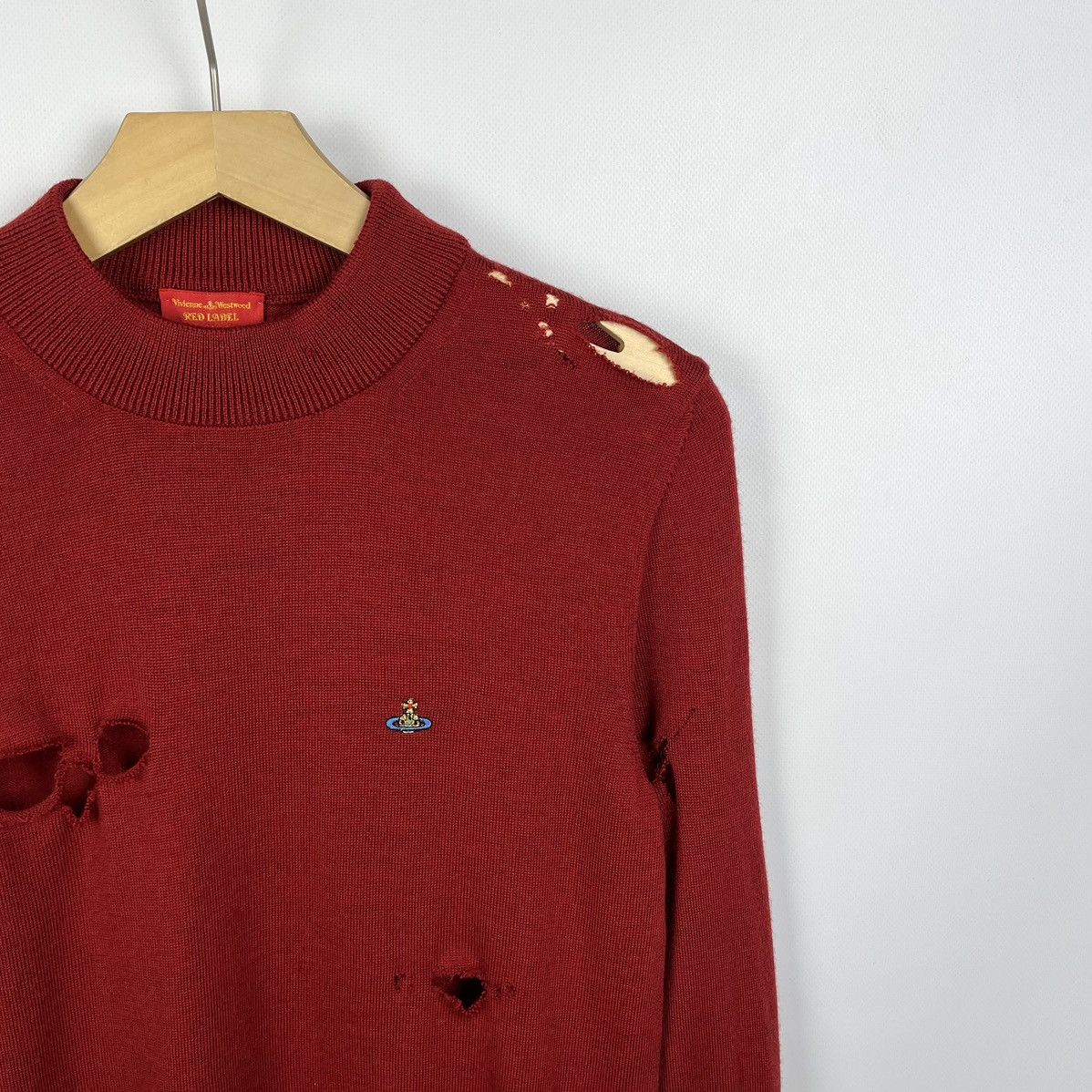 Vivienne Westwood Vivienne Westwood Red Label Distressed Wool Sweater Size L / US 10 / IT 46 - 9 Thumbnail