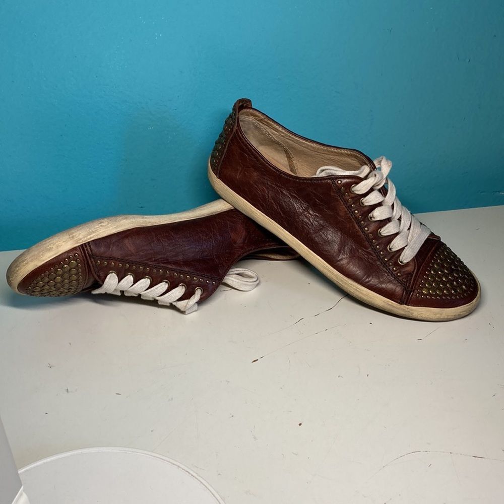Frye Frye Kira Studded Low Sneaker Brown Leather 7 Size US 7 / IT 37 - 15 Thumbnail