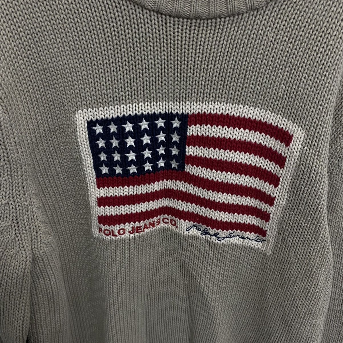 Polo Ralph Lauren Vintage Polo Ralph Lauren Jeans Co USA Flag Sweater Knit Size US L / EU 52-54 / 3 - 6 Thumbnail