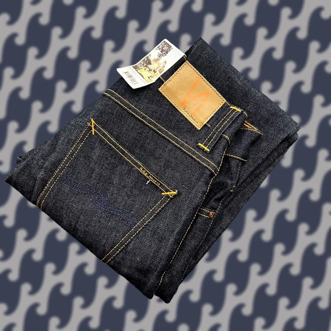 Nudie Jeans Nudie Jeans Grim Tim Mens Jeans W30 L32 Navy Blue Denim Straight Button Fly 30 32 Regular Cotton Denim Vintage No 90s (If applicable) Size US 30 / EU 46 - 1 Thumbnail