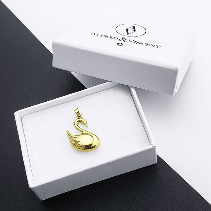 Other Swan Animal Pendant Love Charm Real 14k Yellow & White Gold Size ONE SIZE - 2 Thumbnail