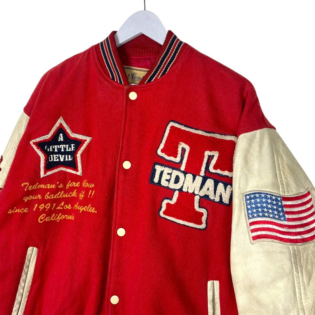 Tedman × Vintage 💥 90s TED COMPANY SPORT VARSITY JACKET BIG LOGO Size US XL / EU 56 / 4 - 6 Thumbnail