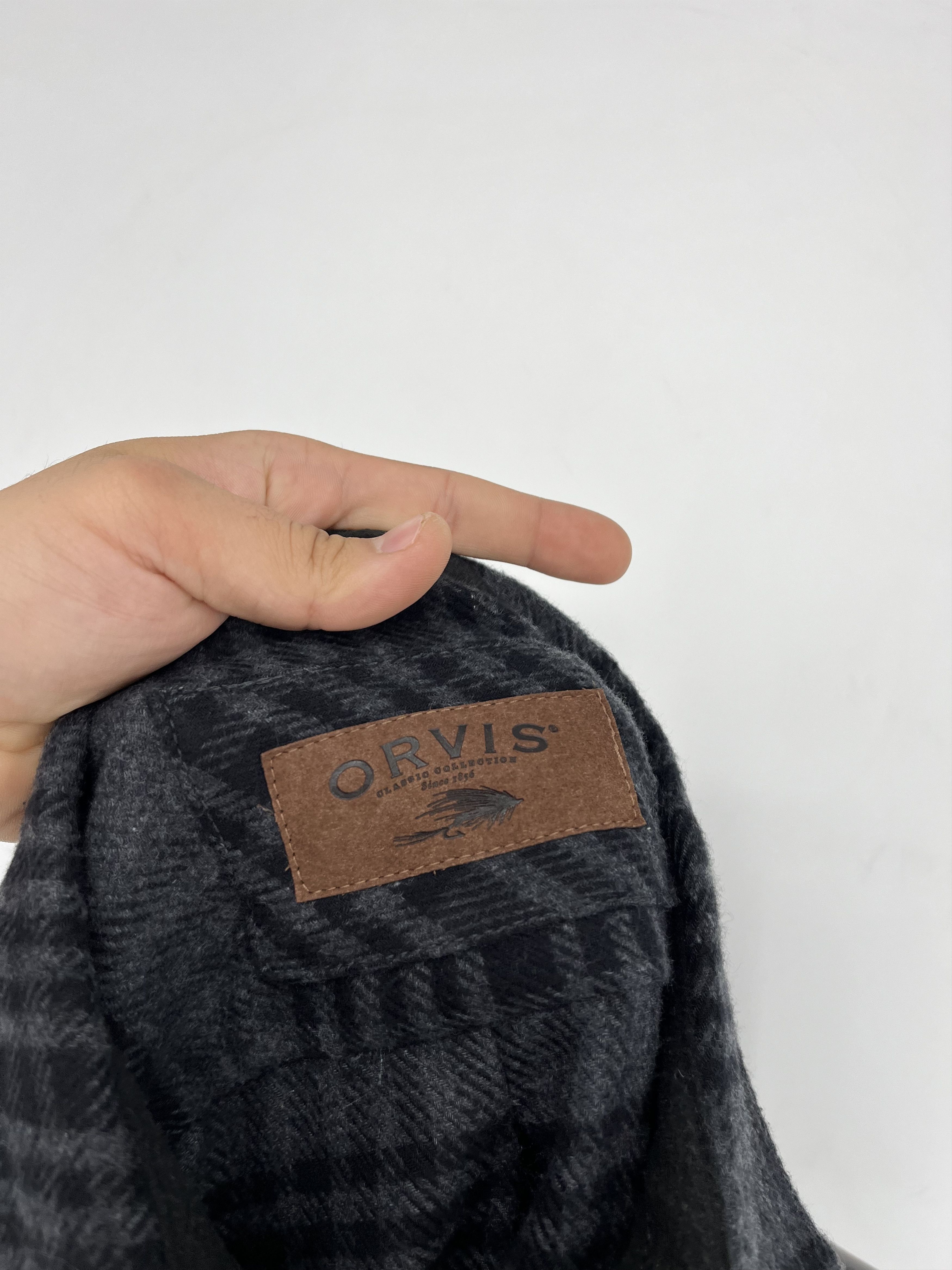 Orvis × Vintage Orvis Thick Flannel Button Front Shirt Grey Plaid Mens M Size US M / EU 48-50 / 2 - 10 Thumbnail