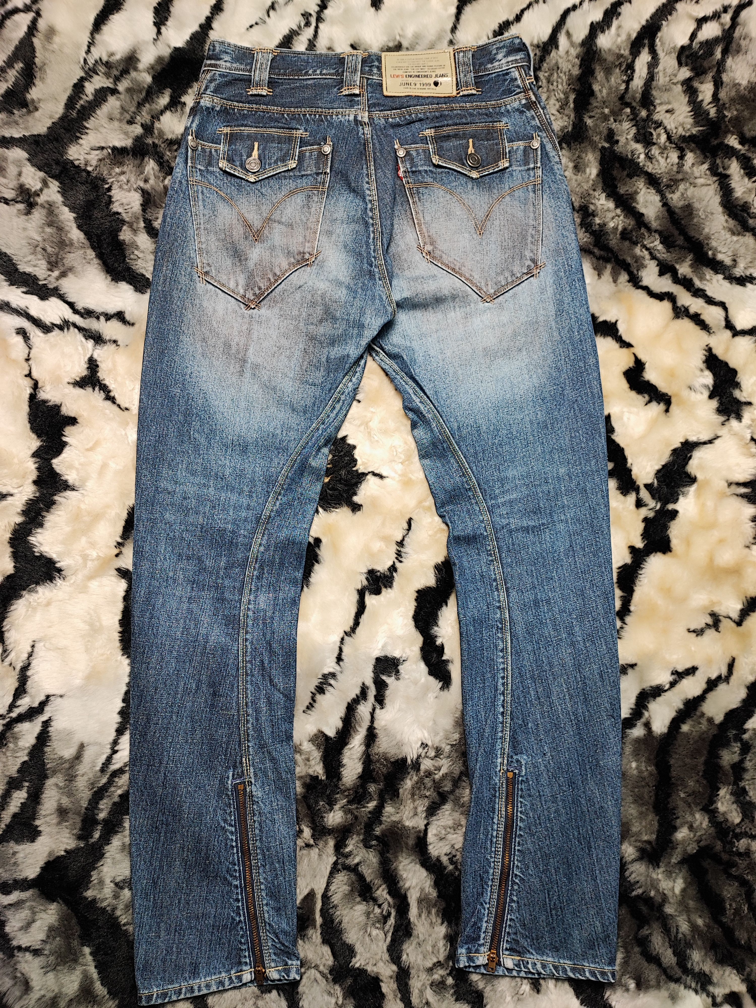 Levi's Levis Engineered Twisted Zip Leg Washed Jeans Size US 28 / EU 44 - 3 Thumbnail
