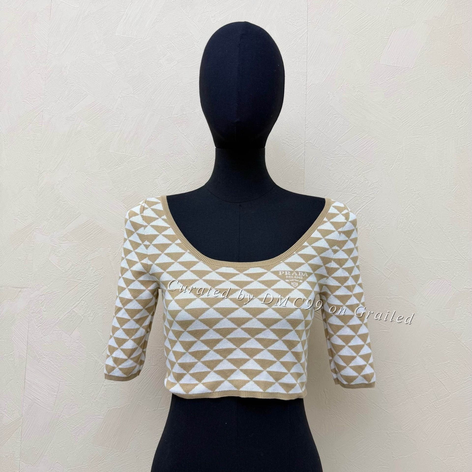Prada Prada Logo Triangle Print Knit Top Size XS / US 0-2 / IT 36-38 - 1 Thumbnail