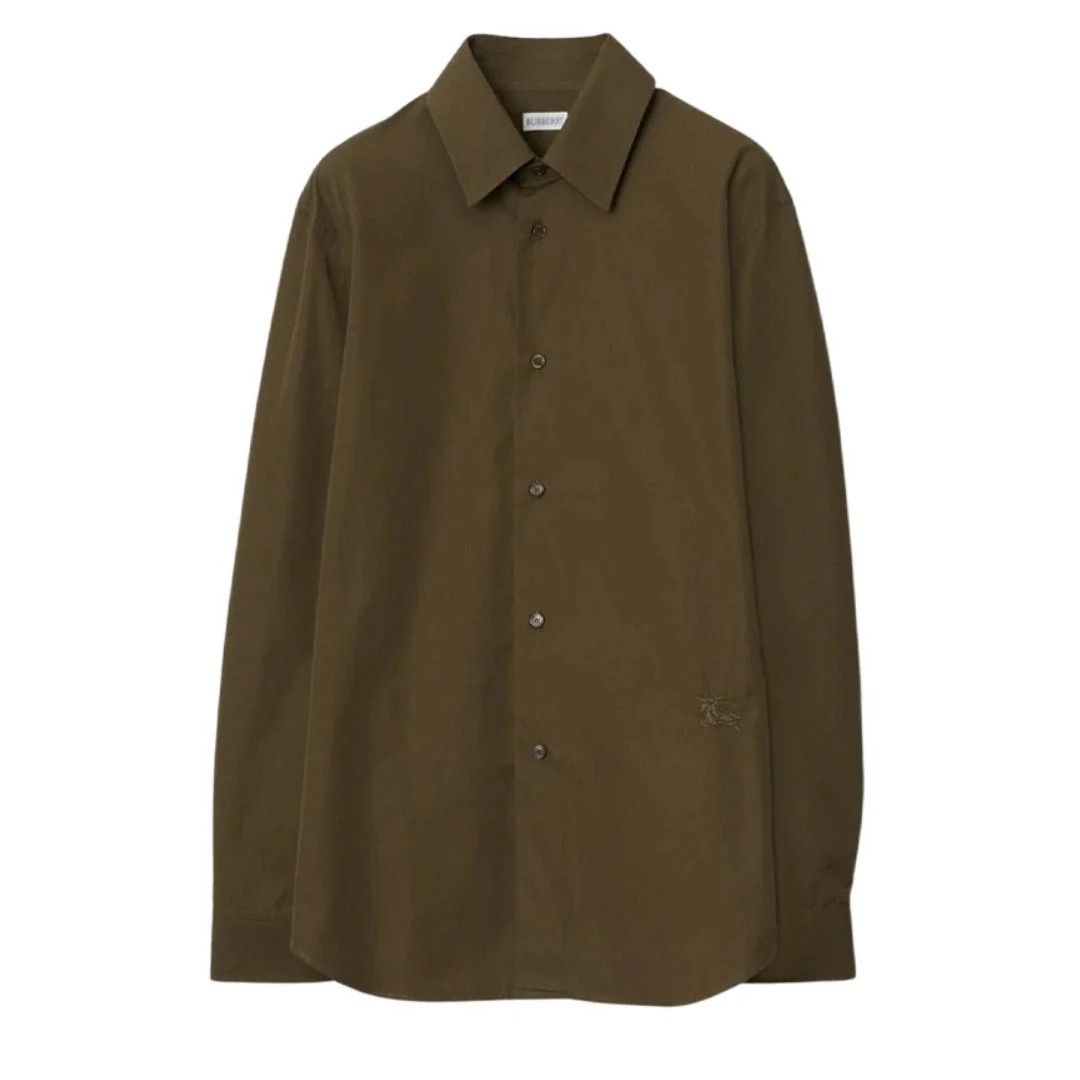 Burberry o1y0426 Solid Color Shirt in Military Green Size US M / EU 48-50 / 2 - 1 Thumbnail