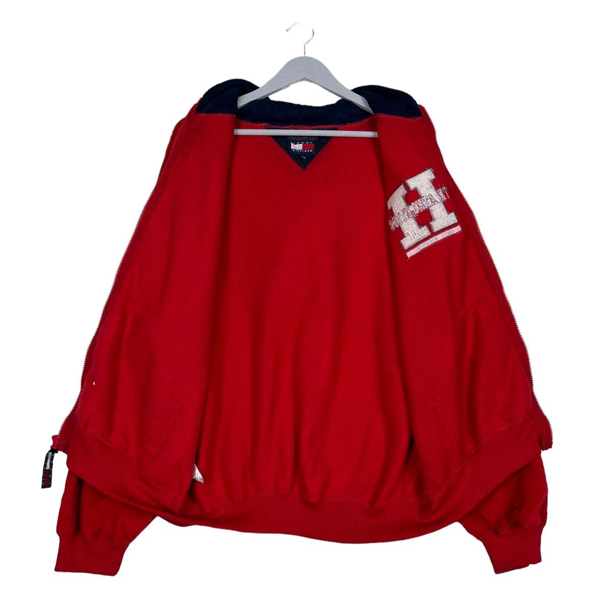Tommy Hilfiger 🔥 VINTAGE 90s TOMMY HILFIGER ANORAK FLEECE HOODIES BOMBER Size US L / EU 52-54 / 3 - 12 Thumbnail