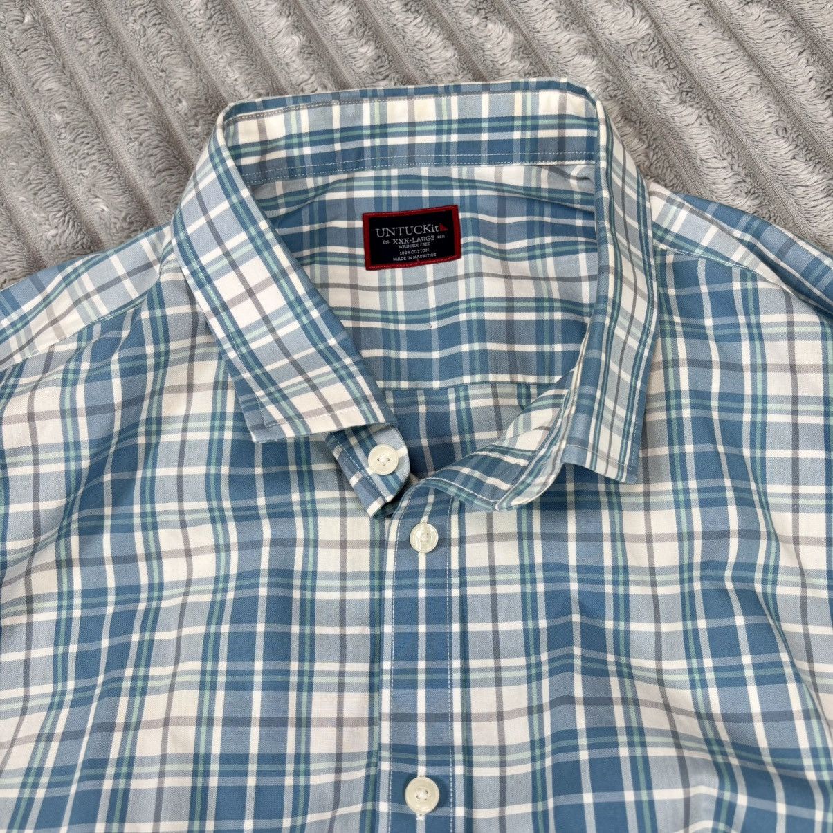UNTUCKit UNTUCKit Maxville Blue Plaid Wrinkle Free Shirt Men's 3XL Size US XXL / EU 58 / 5 - 12 Thumbnail