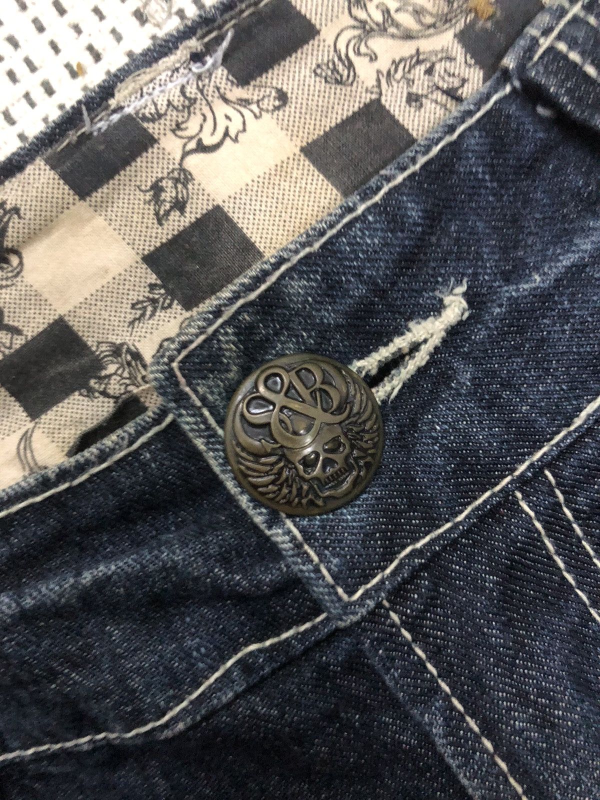 If Six Was Nine × Le Grande Bleu (L.G.B.) × Tornado Mart IfSixWasNine Style- Jesse Logan Rusty Wash Skeleton Skull Size US 33 - 4 Thumbnail