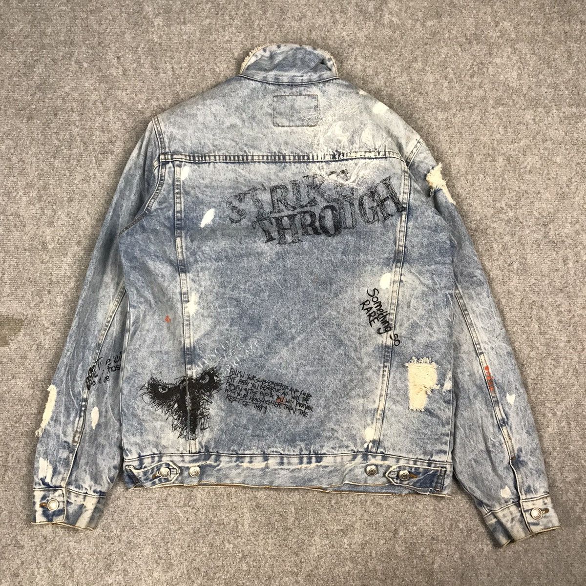 Japanese Brand × Zara ZARA DISTRESSED PUNK BUTTON JACKET Size US L / EU 52-54 / 3 - 6 Thumbnail