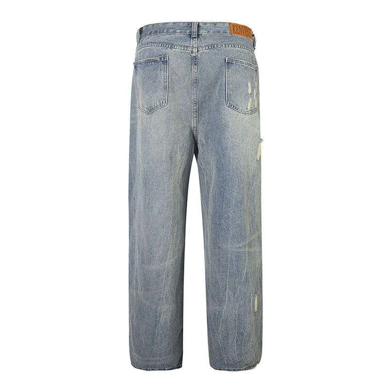 Vintage American retro high street loose distressed wide-leg jeans Size US 32 / EU 48 - 2 Thumbnail