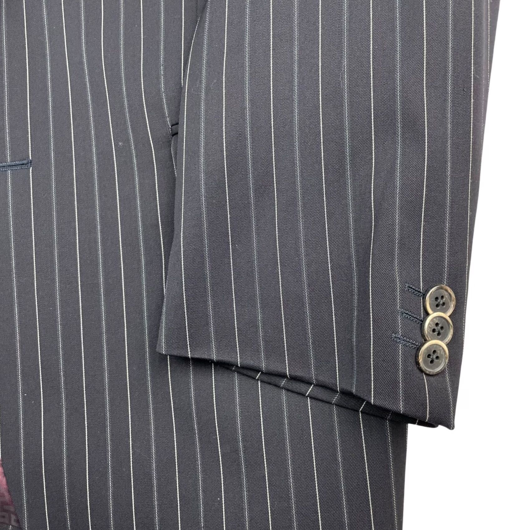 Corneliani Corneliani Trend Men's 2-Button Suit Black Pinstripe • Italy • 42L | 34x32 Size 42R - 4 Thumbnail