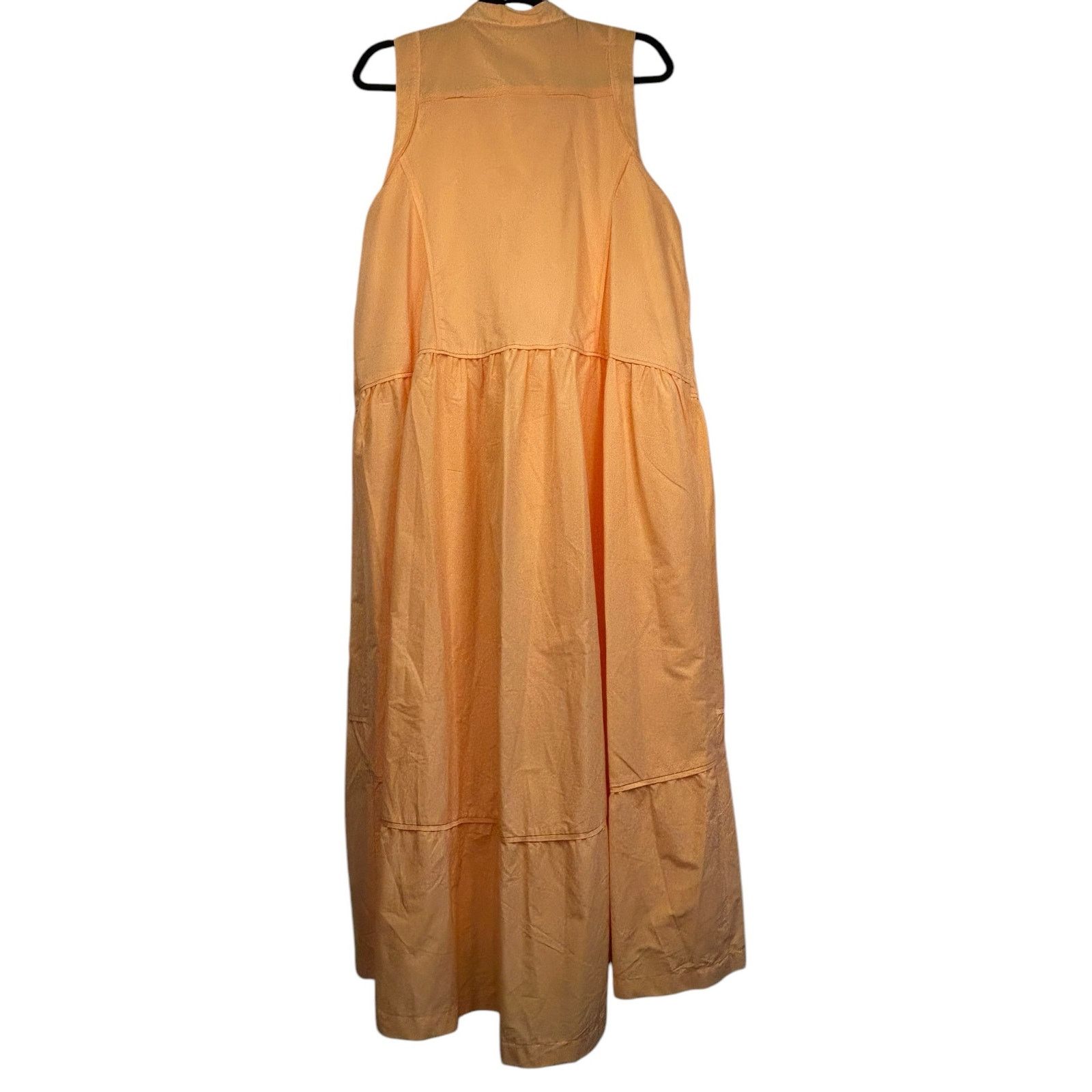 Jonathan Simkhai Jonathan Simkhai Ellery Poplin Maxi Dress in Melon- Size XL Size XL / US 12-14 / IT 48-50 - 3 Thumbnail