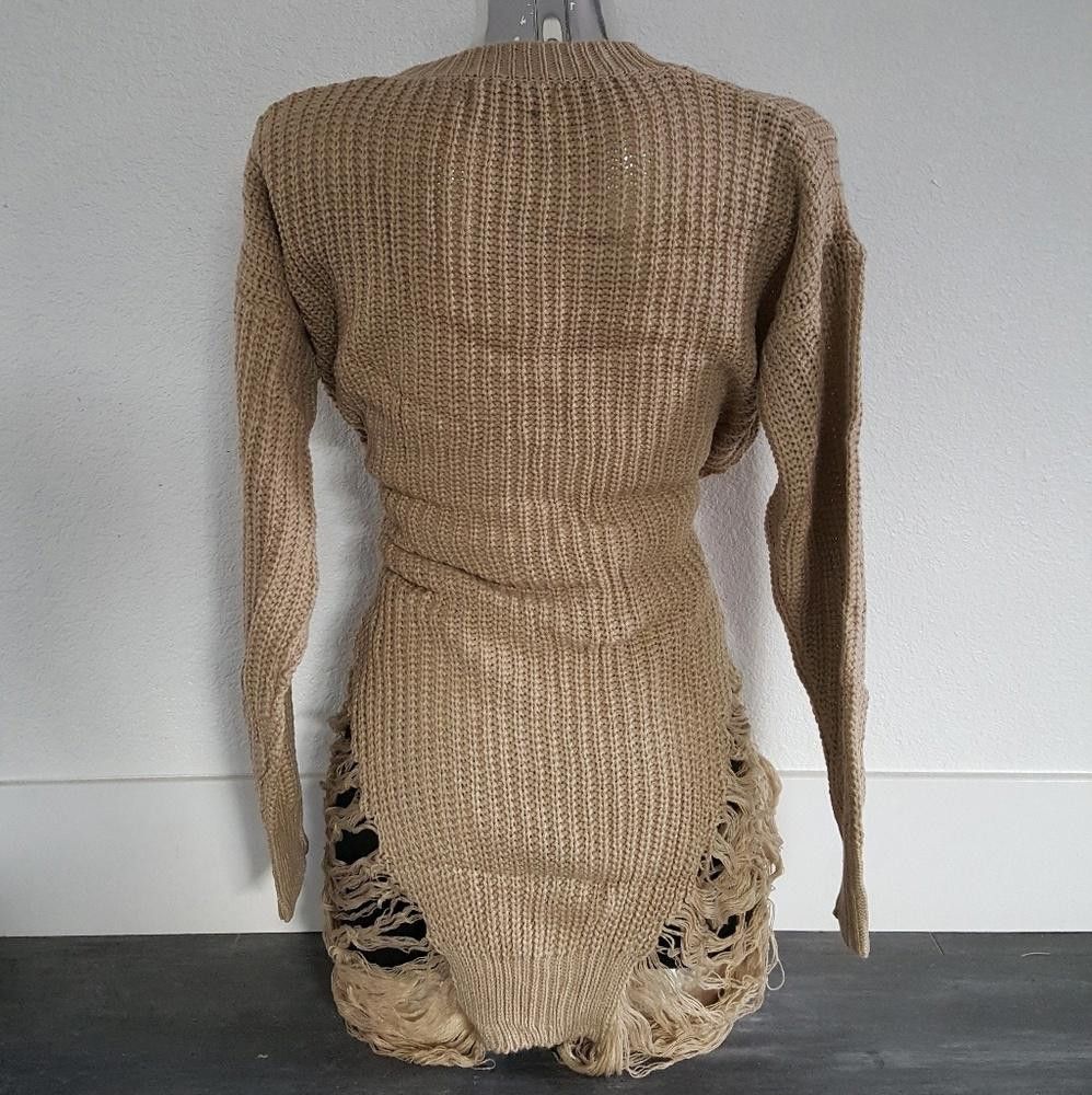 Designer Nude Distressed Sweater Long Sleeve Size ONE SIZE - 2 Thumbnail