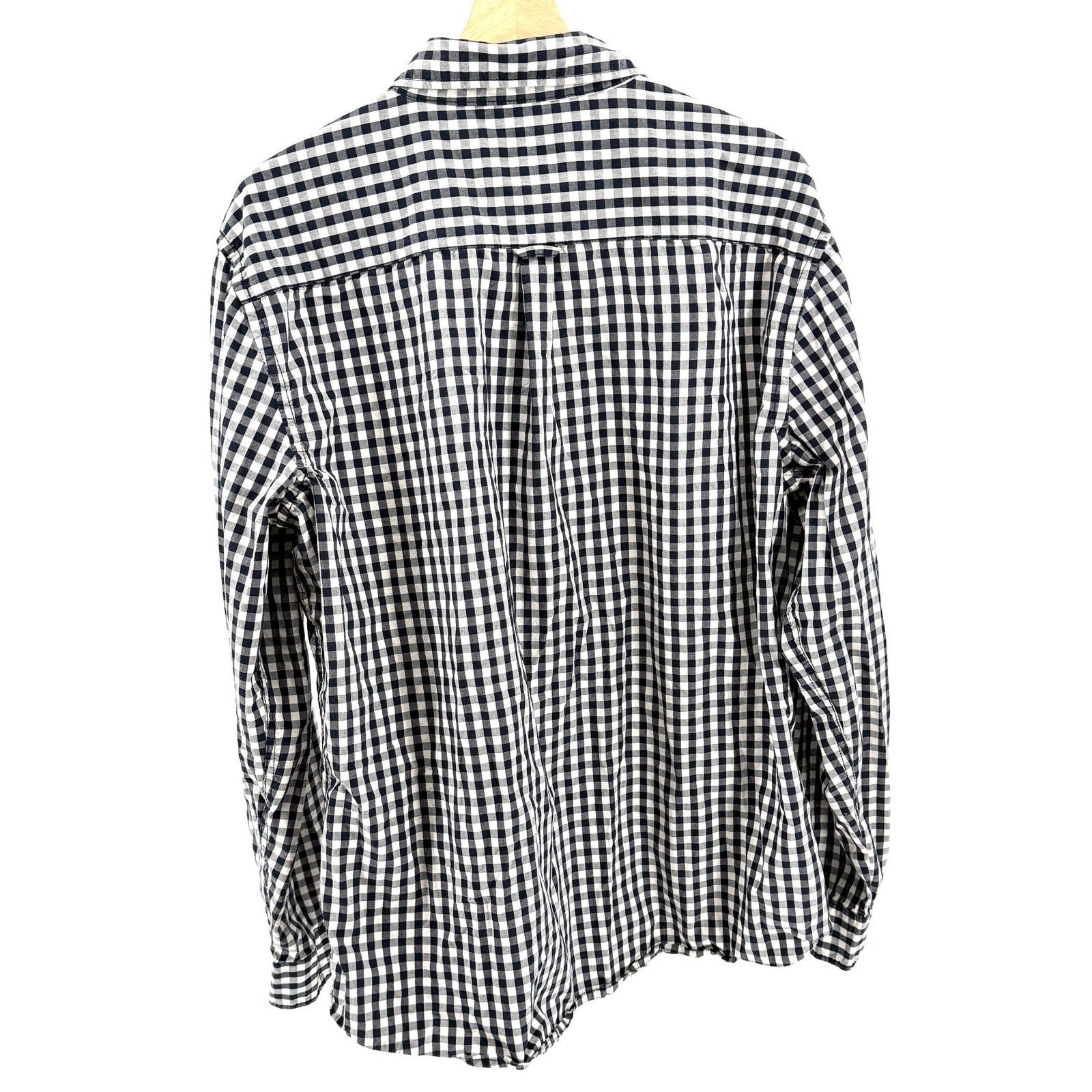G.H. Bass & Co. Blue and White Gingham 100% Cotton Button Down Shirt Size US XL / EU 56 / 4 - 5 Thumbnail