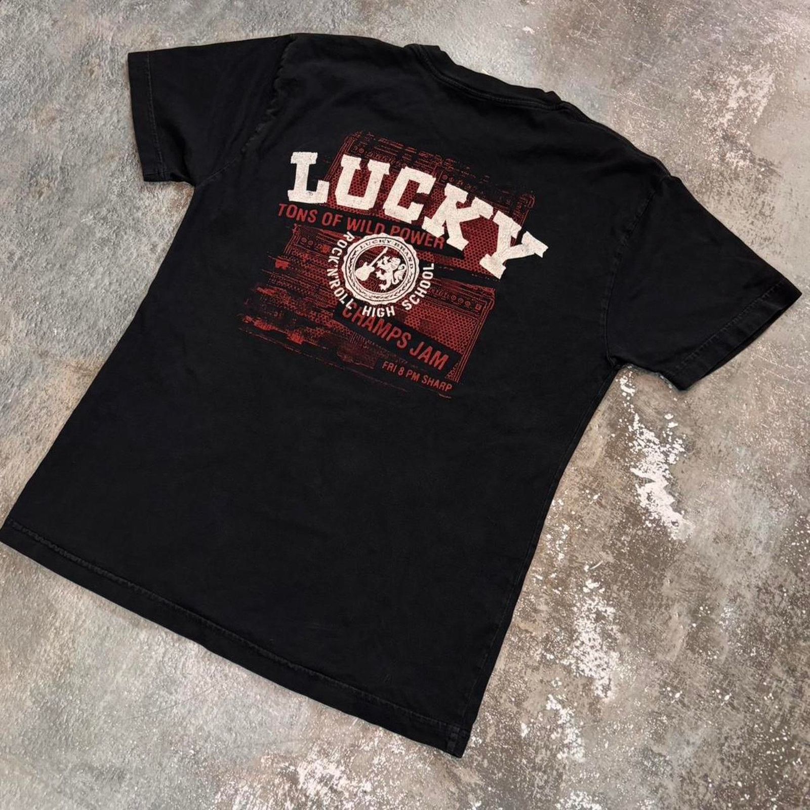 Lucky Brand × Vintage Vintage 90s Lucky Brand T Shirt! Rock and Roll Size Large. Size US L / EU 52-54 / 3 - 1 Thumbnail