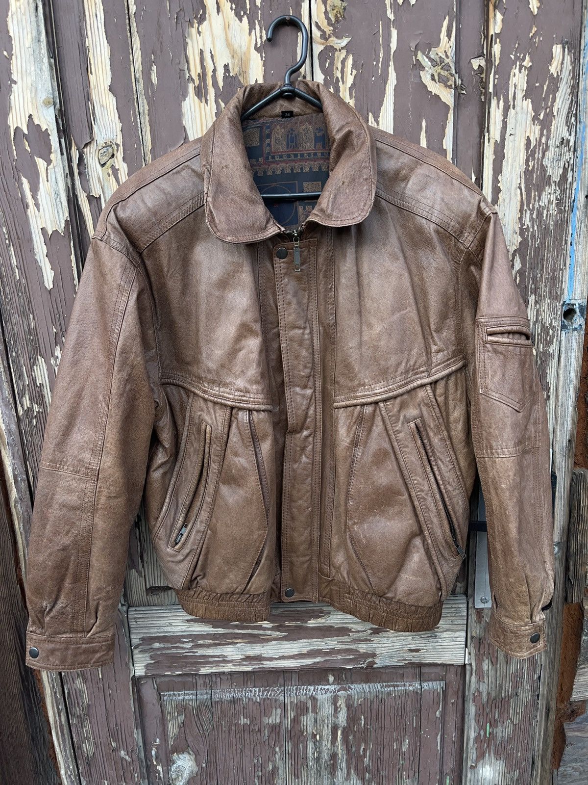 Other Vintage Archival Brown Leather Jacket Avant Garde Size US M / EU 48-50 / 2 - 1 Thumbnail