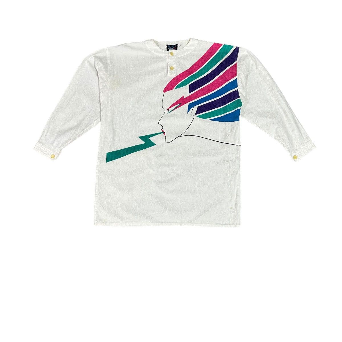 Kansai Yamamoto Archive Yamamoto "Kansai 2000”seersucker Graphic Ziggy Size US M / EU 48-50 / 2 - 4 Thumbnail