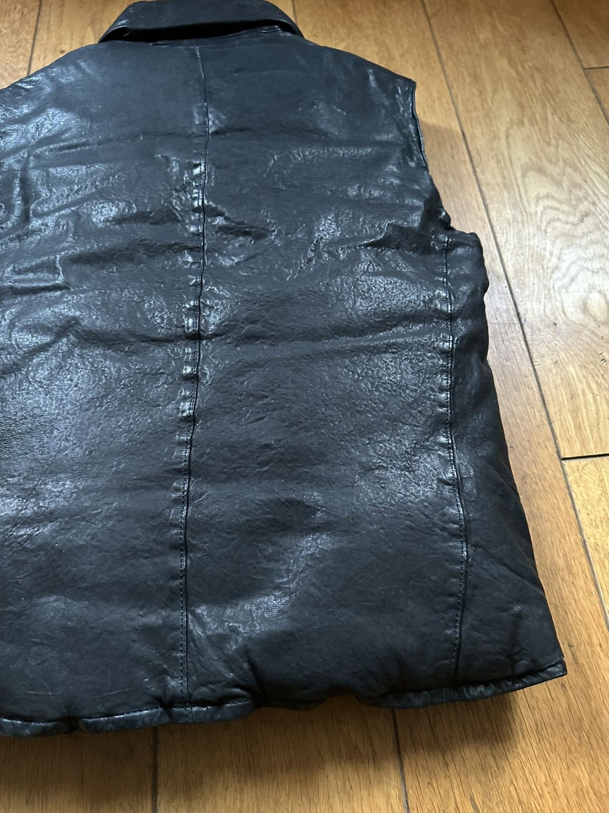 Isamu Katayama Backlash Metallic Navy Leather Down Vest JP 2 Fits US S Size US S / EU 44-46 / 1 - 23 Thumbnail