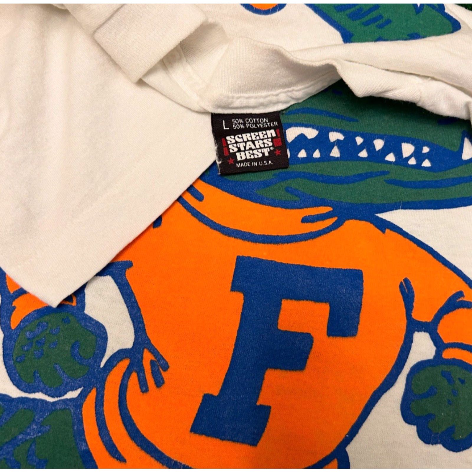 Vintage VINTAGE Florida Gators VTG Double-Sided Shirt Mens L University Of Florida 90s T-Shirt White 1990s Mens Size US L / EU 52-54 / 3 - 3 Thumbnail