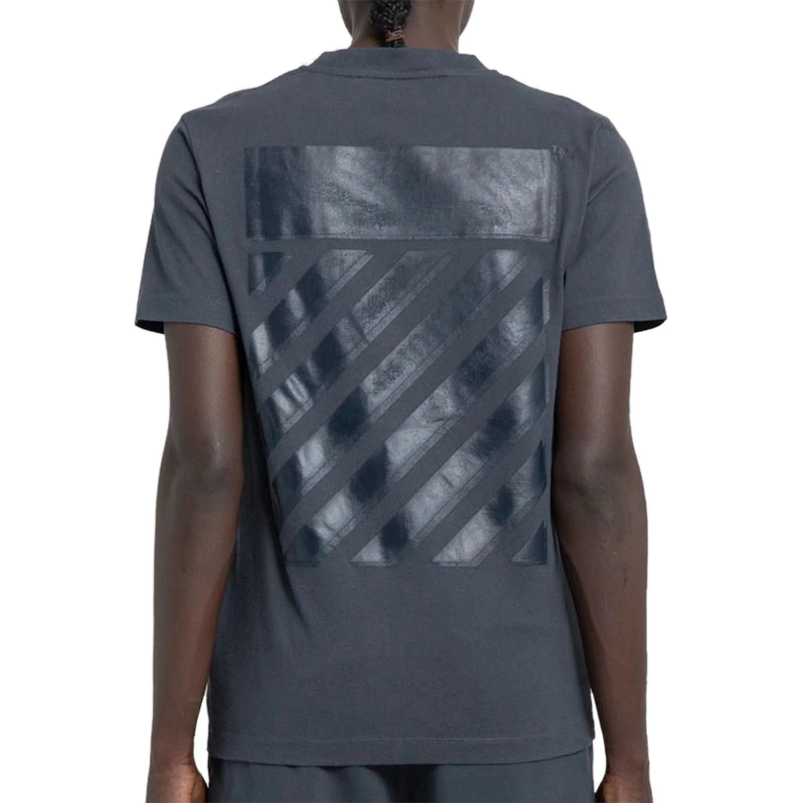 Off-White o1gr1nt0125 Diag Tab Slim S/S T-Shirt in Dark Grey Size US XS / EU 42 / 0 - 2 Thumbnail