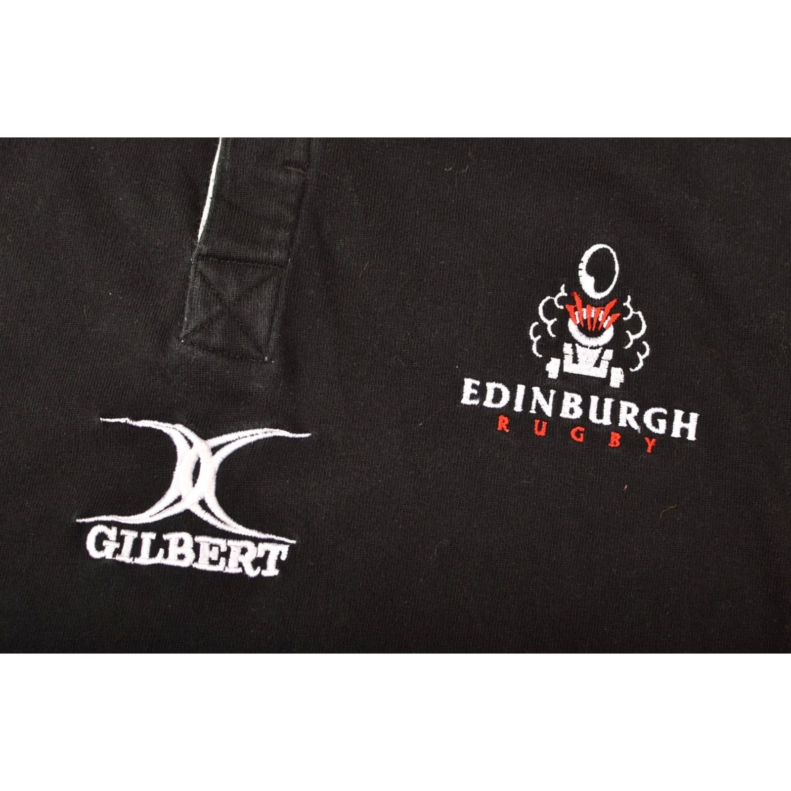 Vintage Gilbert Edinburgh Rugby Vintage 2000s Polo Shirt Jersey Gunners L Mens Black Size US L / EU 52-54 / 3 - 2 Thumbnail