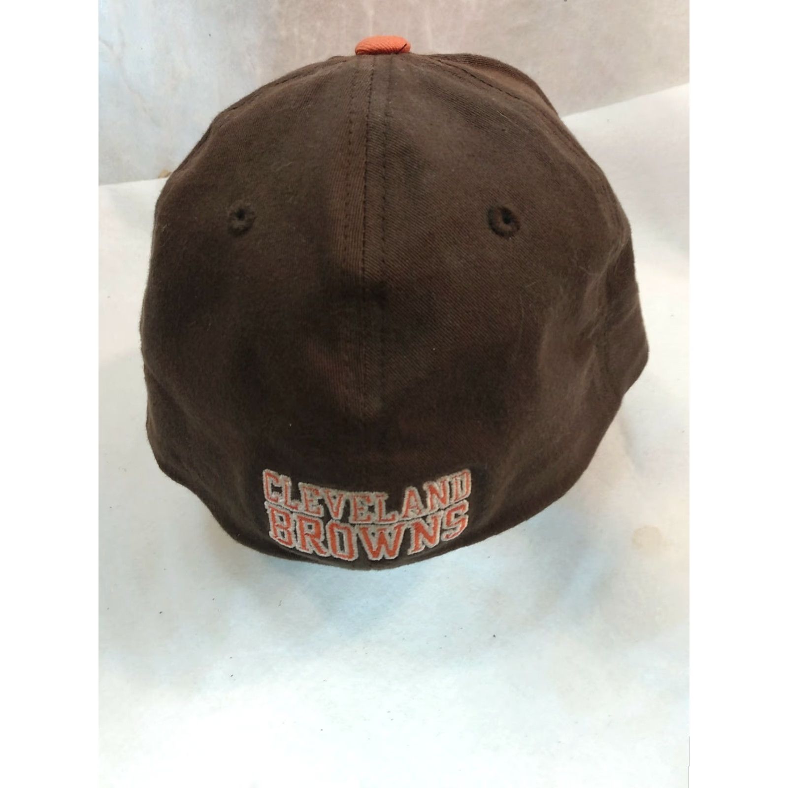 NFL VINTAGE NFL Cleveland Browns Hat One Size Stretch Fitted 7"-7 1/8" Baseball Cap Mens Brown Orange Canvas Cotton Blend Sports USA Browns Size ONE SIZE - 4 Thumbnail