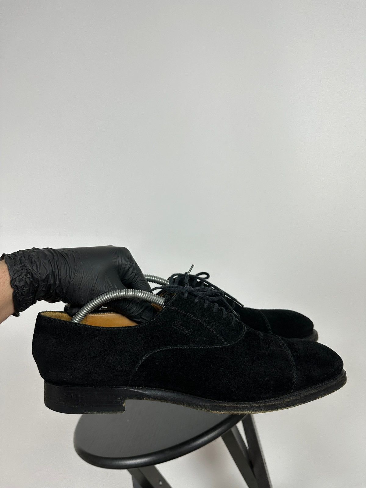 Gucci Gucci Black Suede Leather Oxford Dress Shoes Size US 9 / EU 42 - 3 Thumbnail
