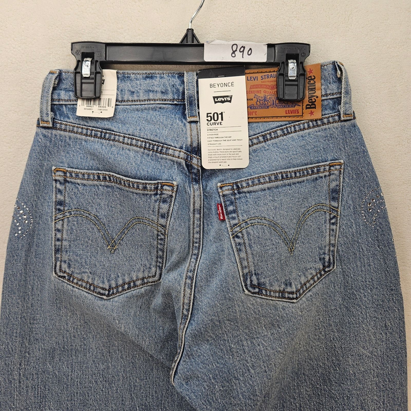 Levi's LEVI'S 501 X BEYONCE CURVE JEANS 25X30 WESTERN CRYSTAL NWT Size 25" / US 0 / IT 36 - 8 Thumbnail