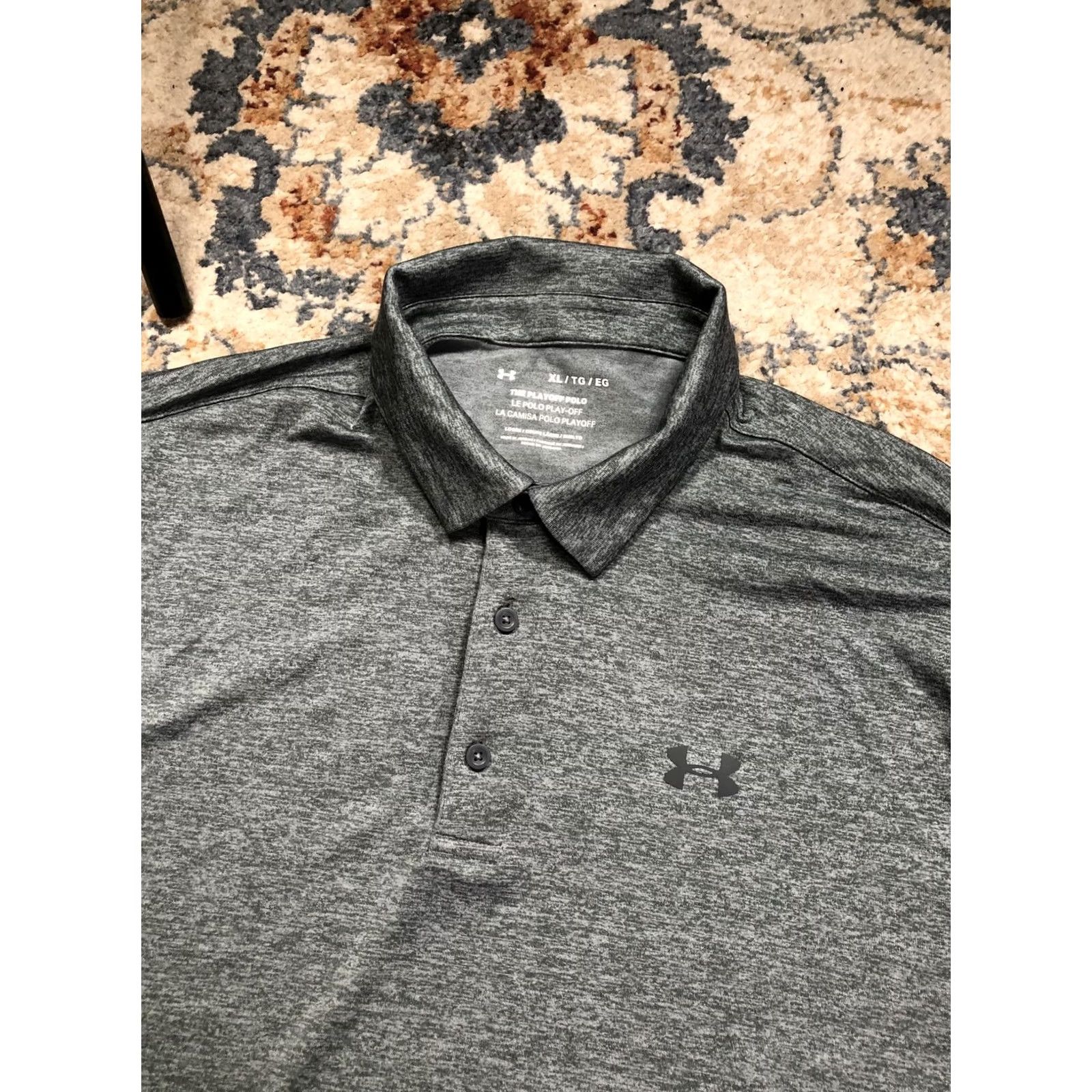 Under Armour Under Armour Polo Shirt Mens XL Gray Heather Short Sleeve Golf Performance Loose Fit Size US XL / EU 56 / 4 - 6 Thumbnail
