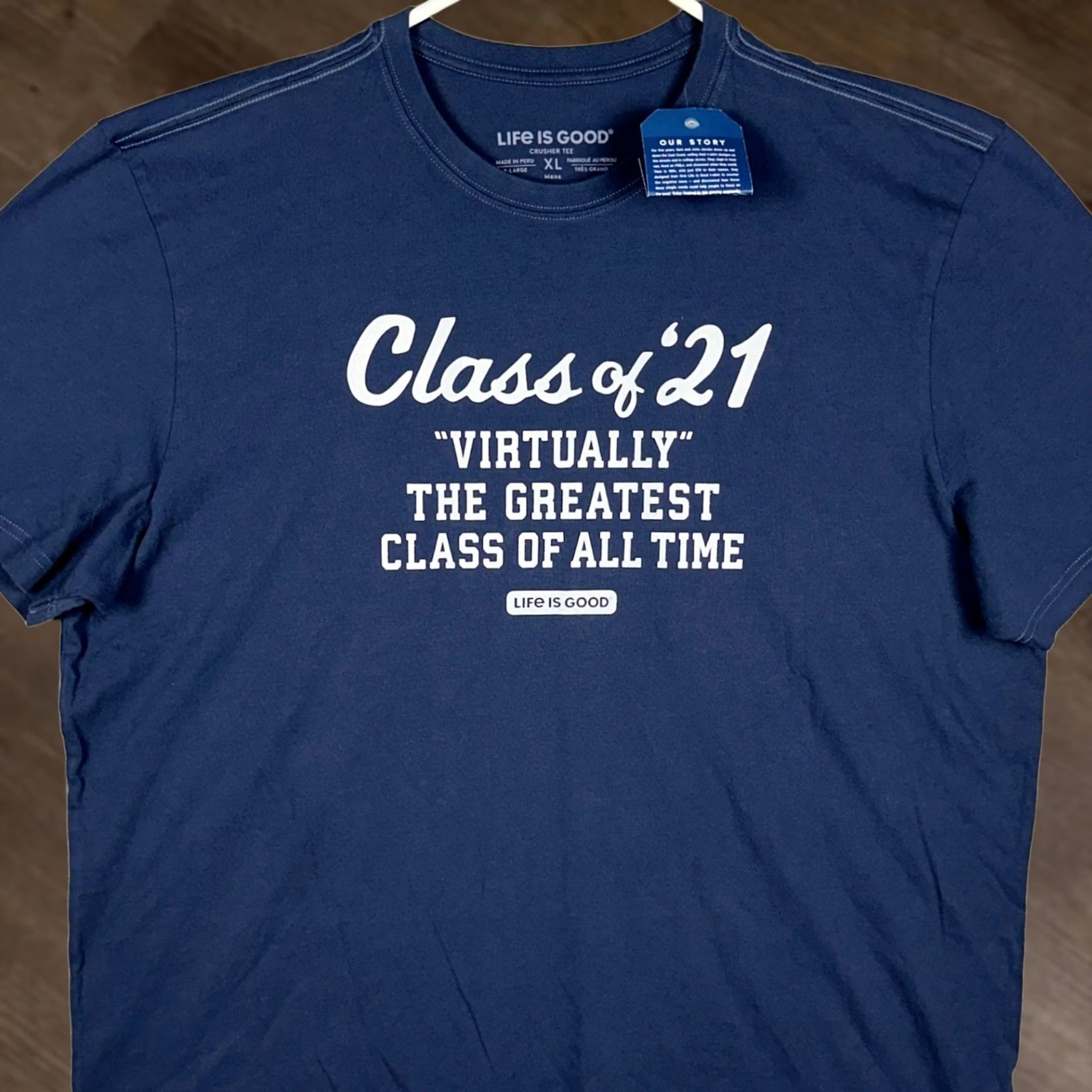 Life is Good VINTAGE Life is Good T-Shirt Men XL Navy Blue Class Of 2021 Short Sleeve Crusher Tee Size US XL / EU 56 / 4 - 1 Thumbnail