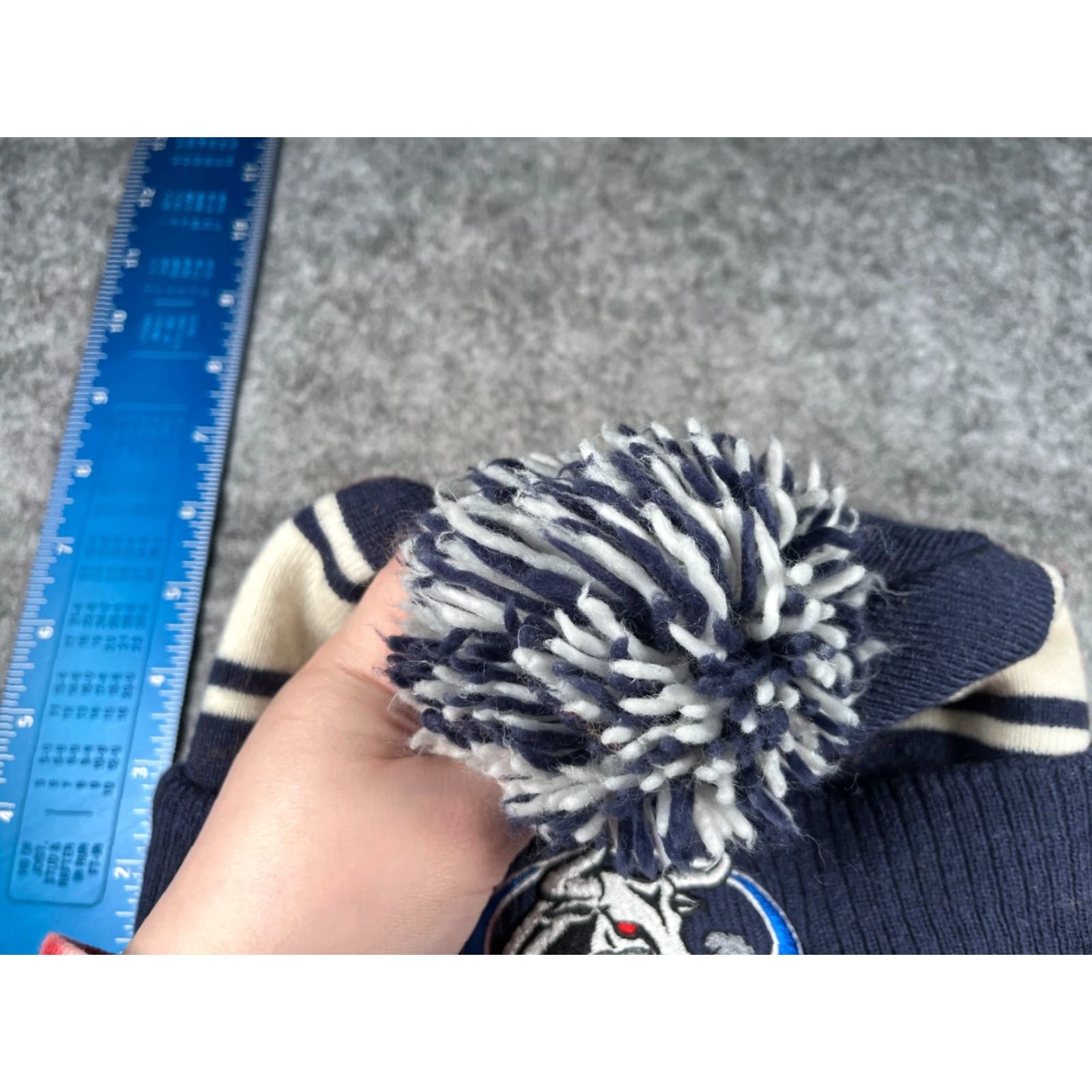 Vintage CCM Beanie Toque Adult One Size Blue Stripe 100% Acrylic Hat/Cap Unisex Adults Beanie CCM Hockey Outdoor Ski Sports Casual 90s? Size ONE SIZE - 4 Thumbnail