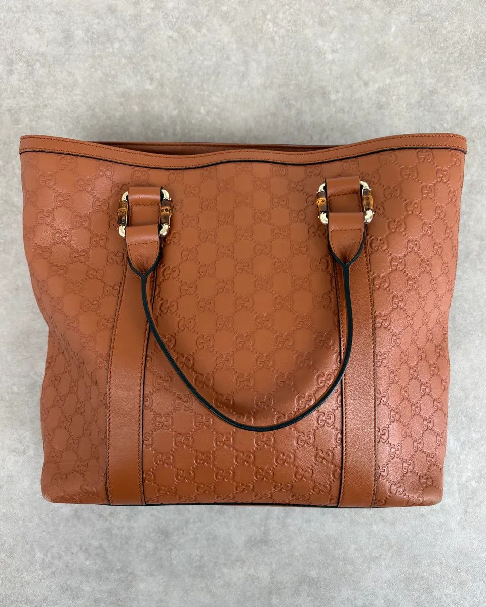 Gucci Gucci Light Camel Brown Leather Monogram Bag Size ONE SIZE - 1 Thumbnail
