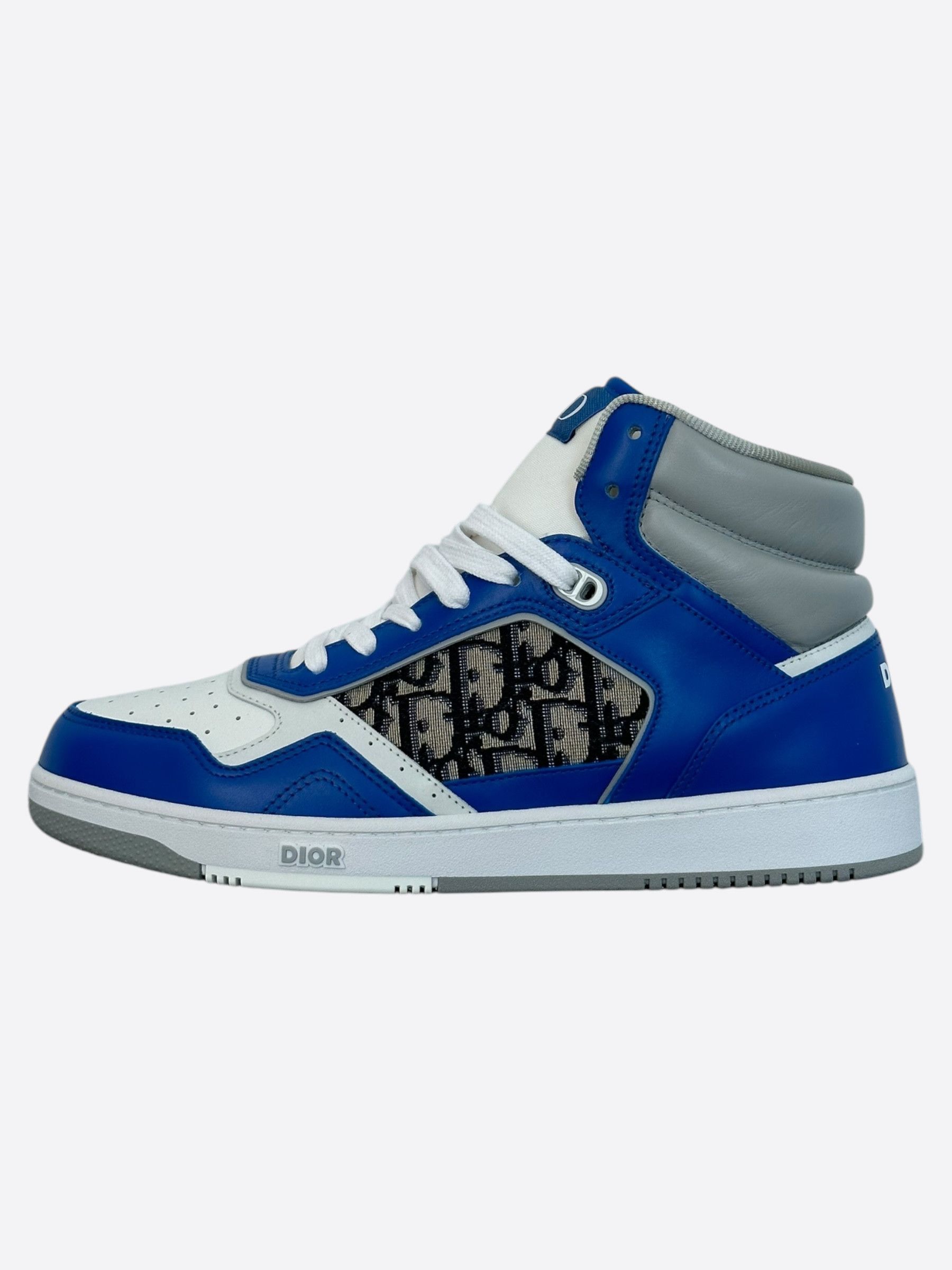 Dior Dior Blue & Beige Oblique B27 High Top Sneakers Size US 10 / EU 43 - 4 Thumbnail