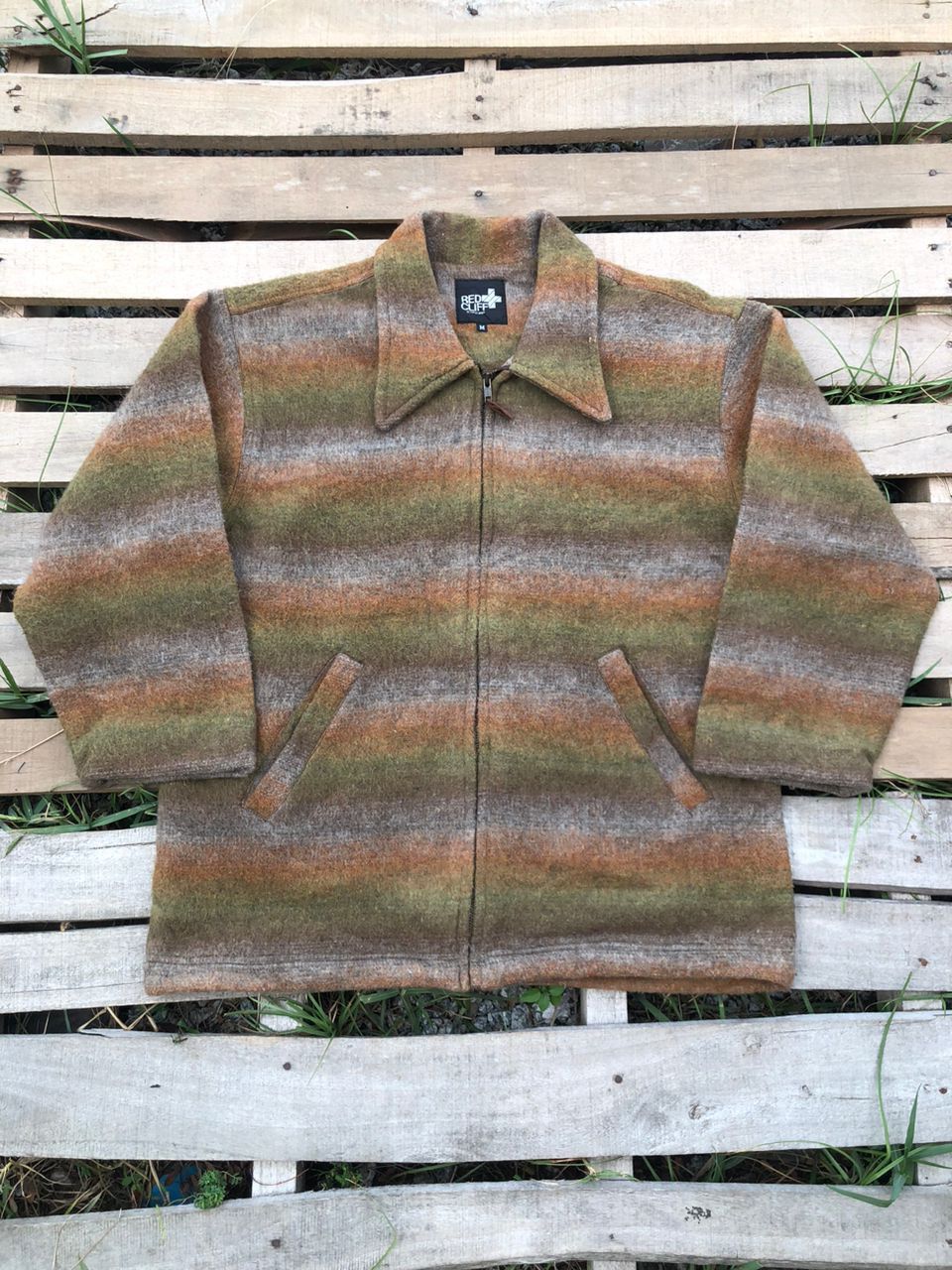 Vintage Vintage Red Cliff Stripe Wool Jacket Size US M / EU 48-50 / 2 - 1 Thumbnail